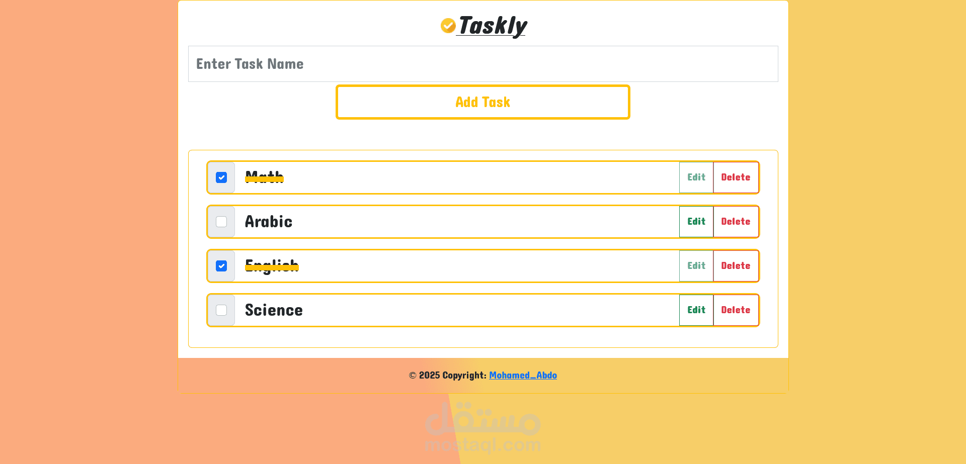 مشروع Taskly لإدارة المهام