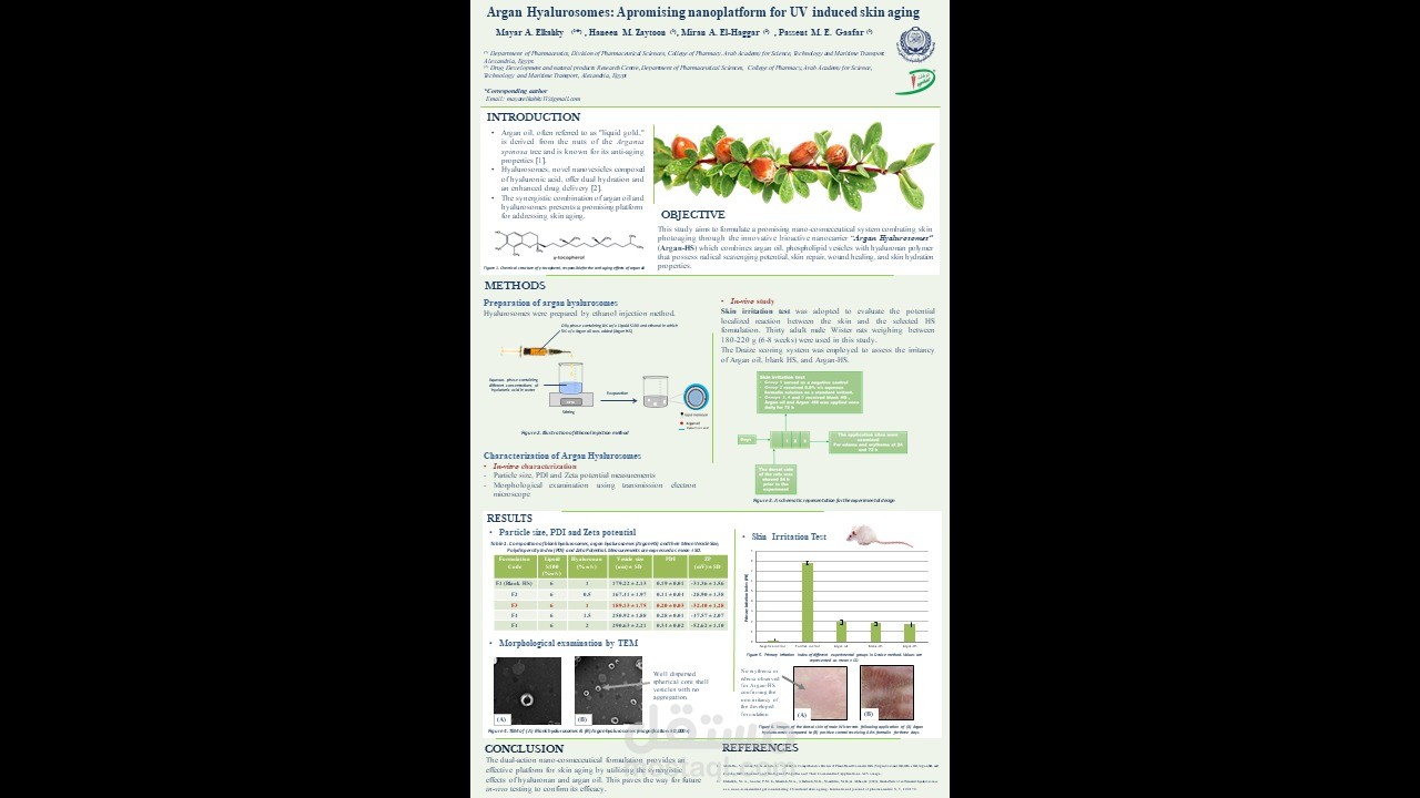 Argan Hyalurosomes: A Promising Nanoplatform for UV-Induced Skin Ageing