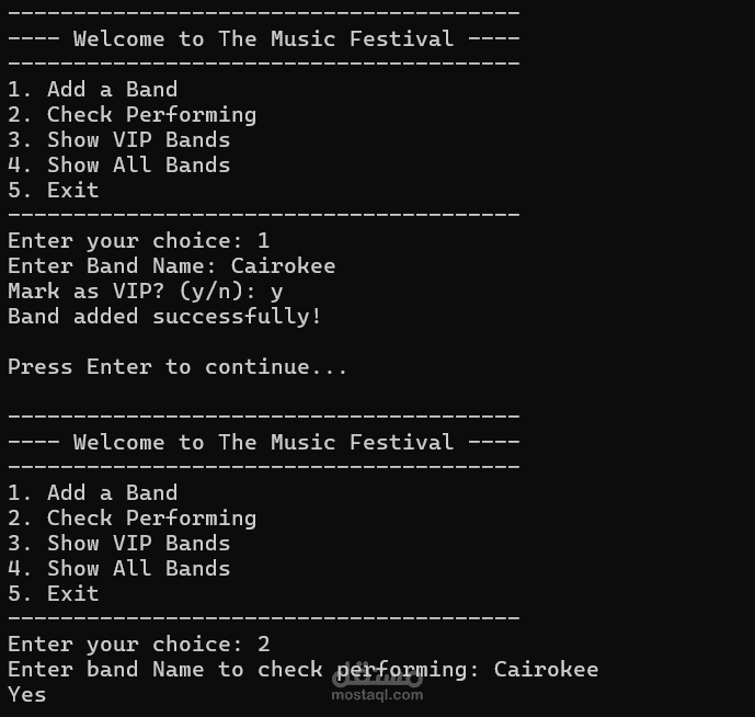Music Festival Management System
