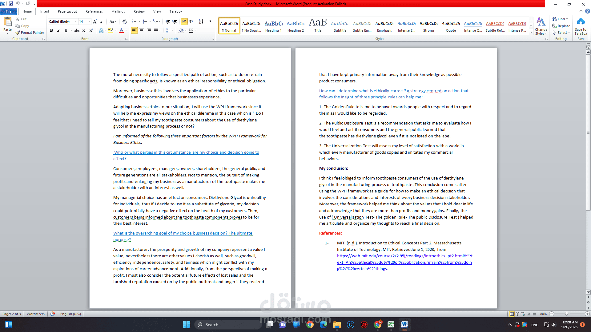 A case study about business social morality | مستقل