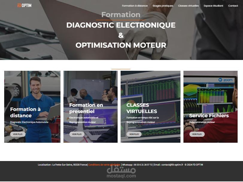 موقع إلكتروني للدورات التكونية عن بعد "fd-optim"