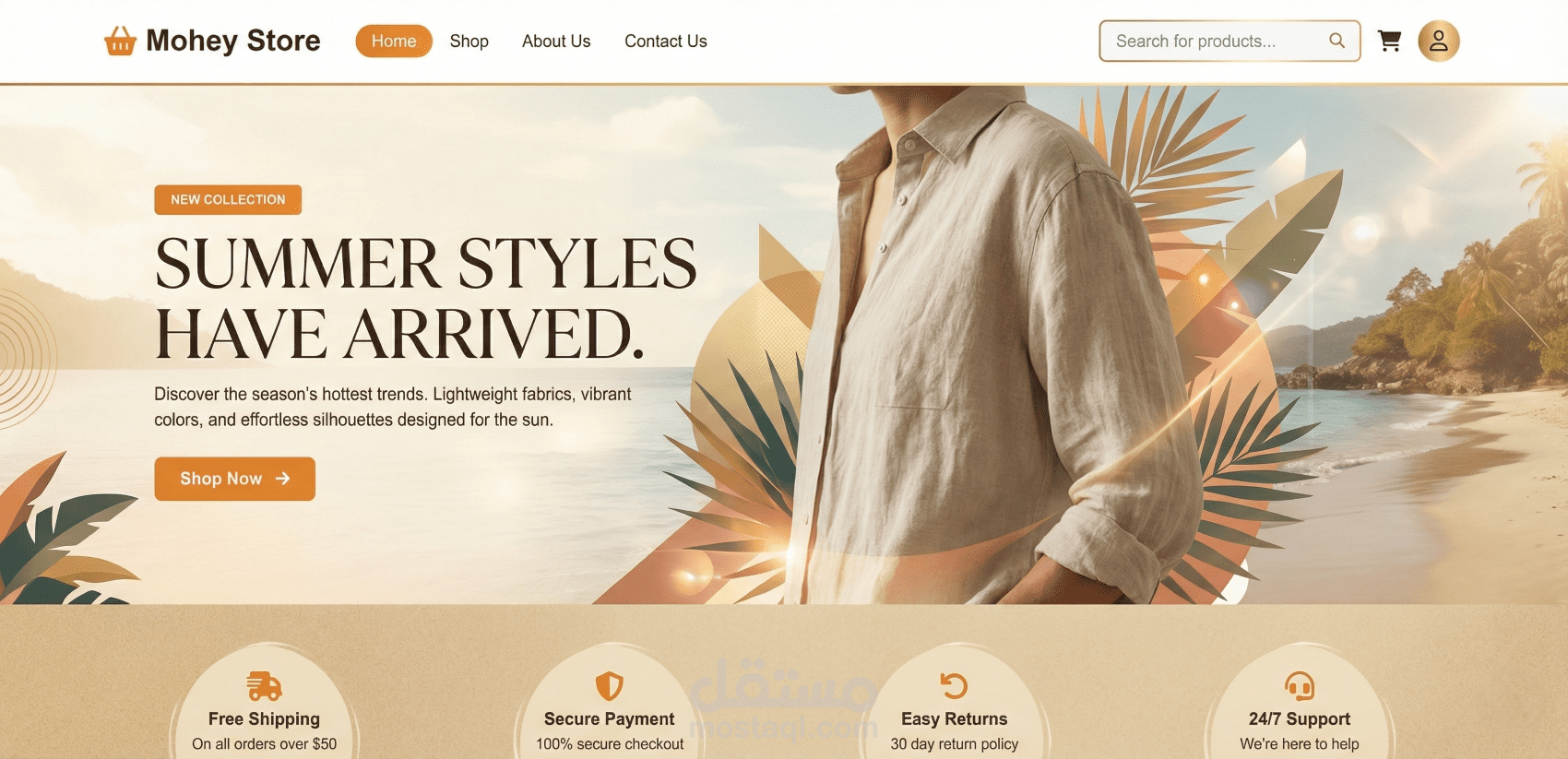 متجر إلكتروني (E-commerce) متخصص في بيع الأزياء