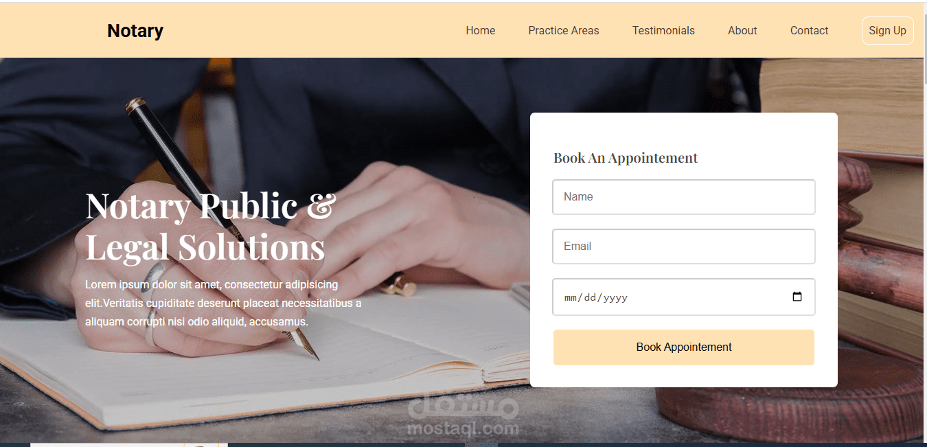 تطوير Notary Template باستخدام Html ,Css ,Javascript