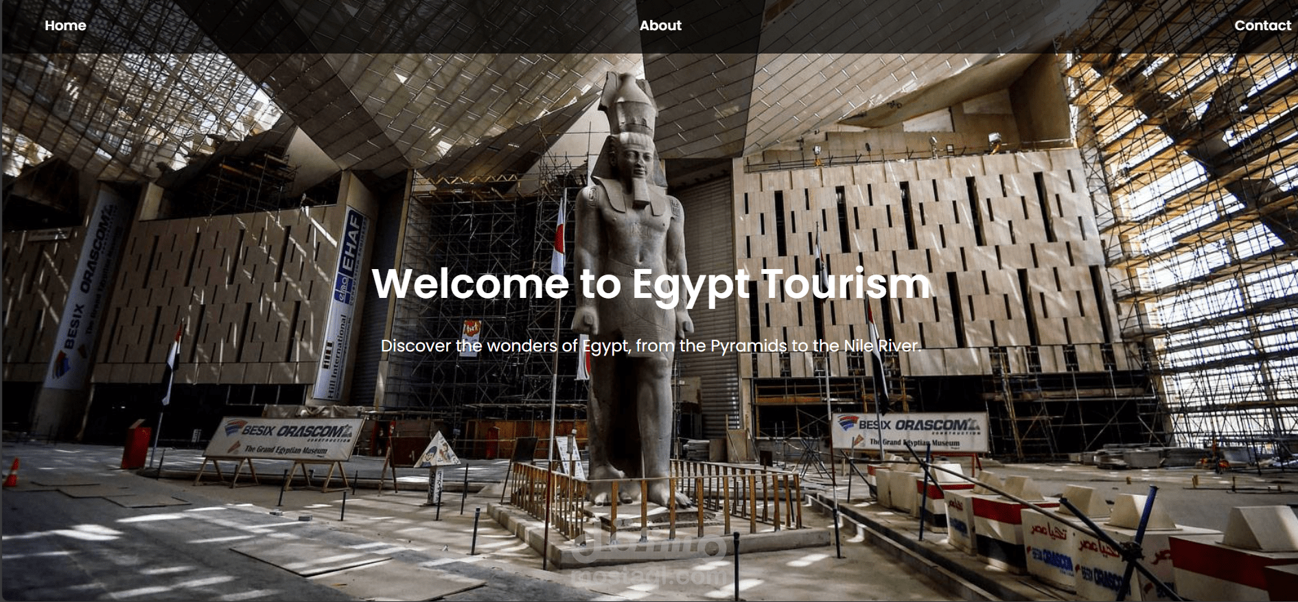 تصميم وتطوير صفحة ويب سياحية تفاعلية عن مصر
