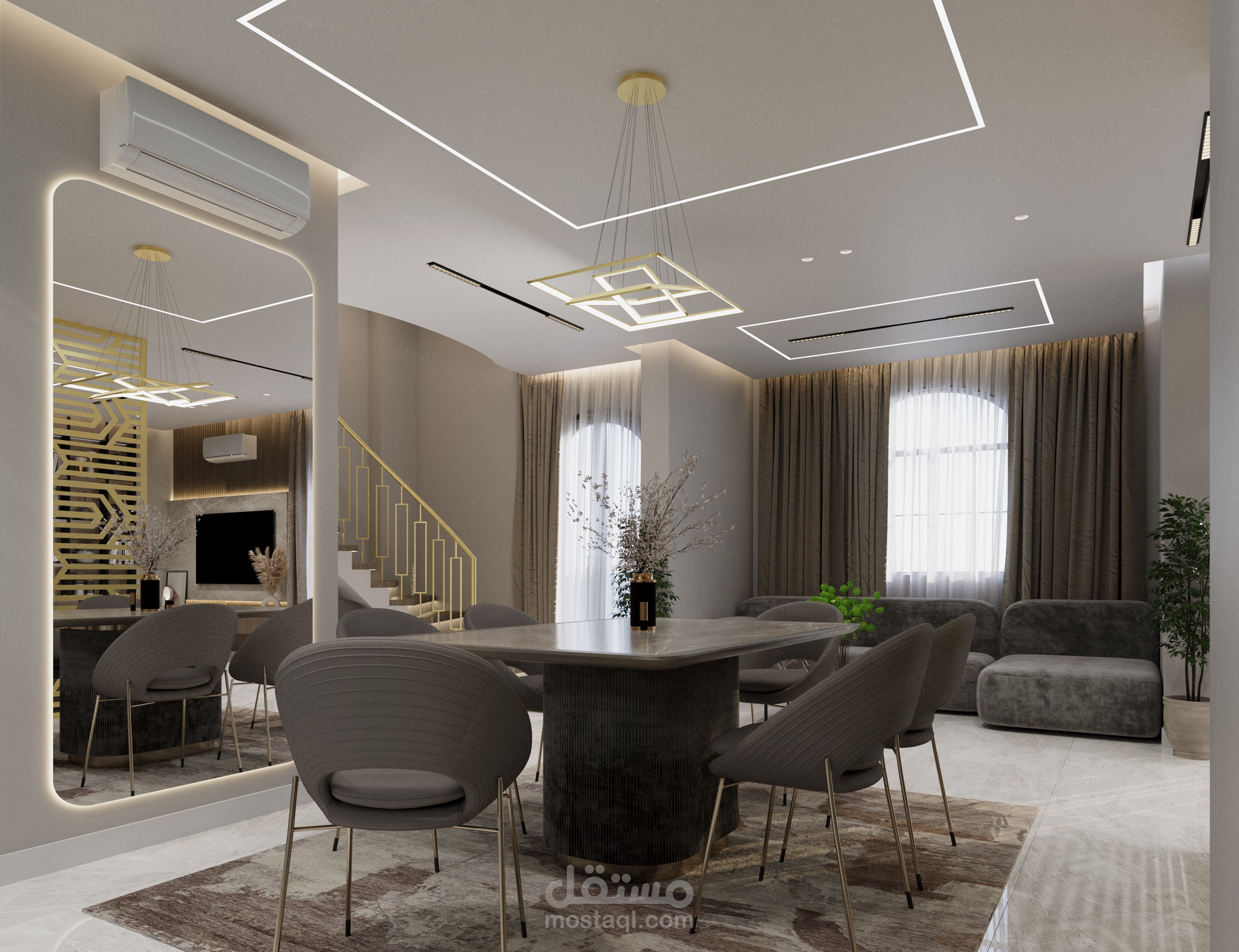 A duplex apartment with a total area of 100 m2