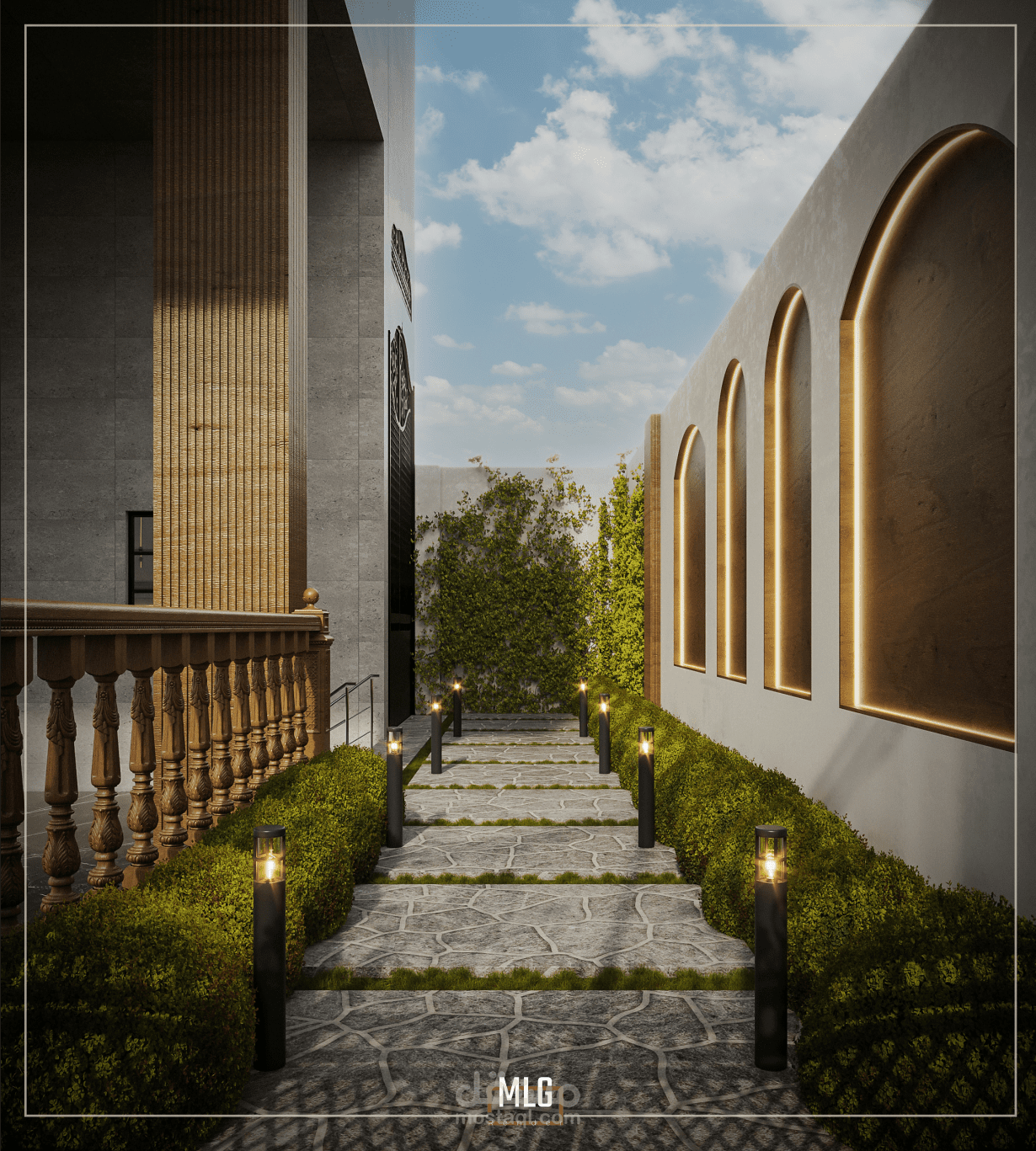 تصميم مدخل خارجي لمنزل