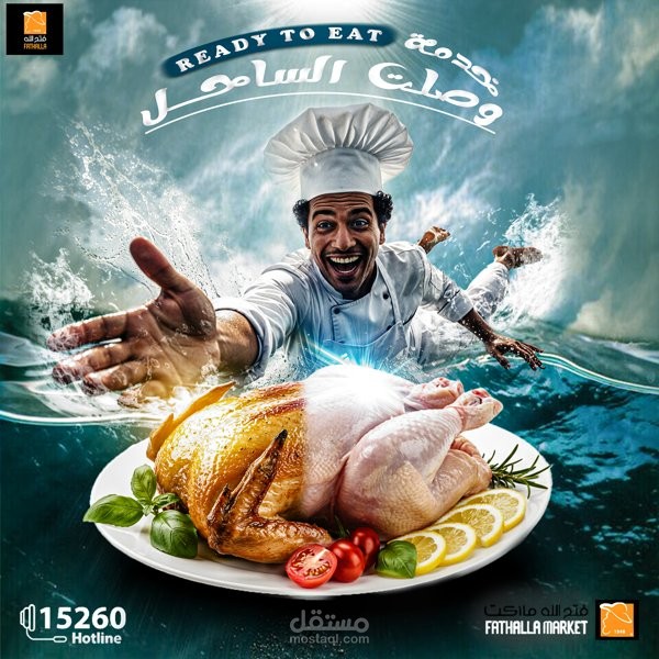 خدمة تصميم وسائل التواصل الاجتماعي الجاهزة للأكل