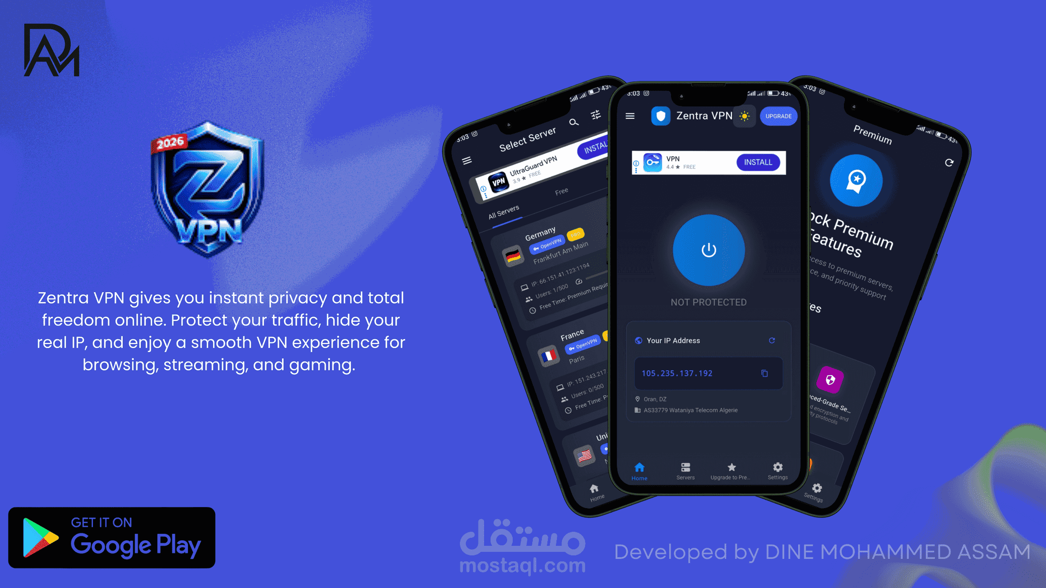 Zentra VPN - تطبيق VPN للهواتف مع نظام إعلانات وتحقيق الدخل