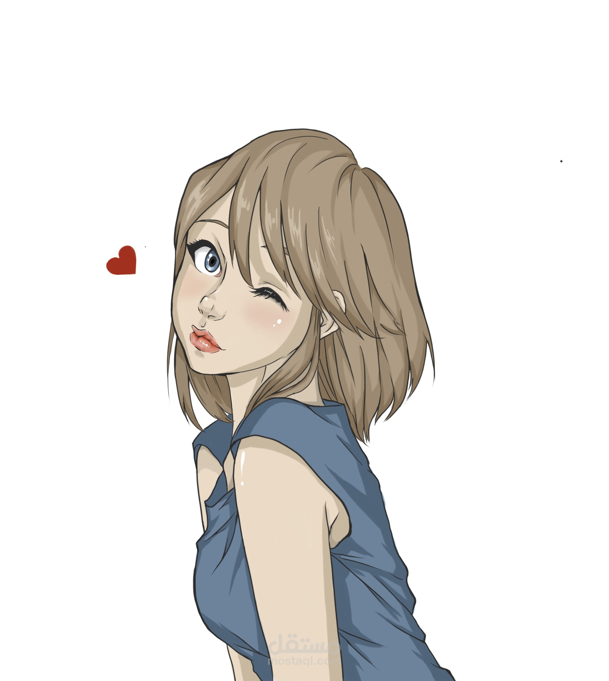 فتاه الألوان رسمه دجيتال