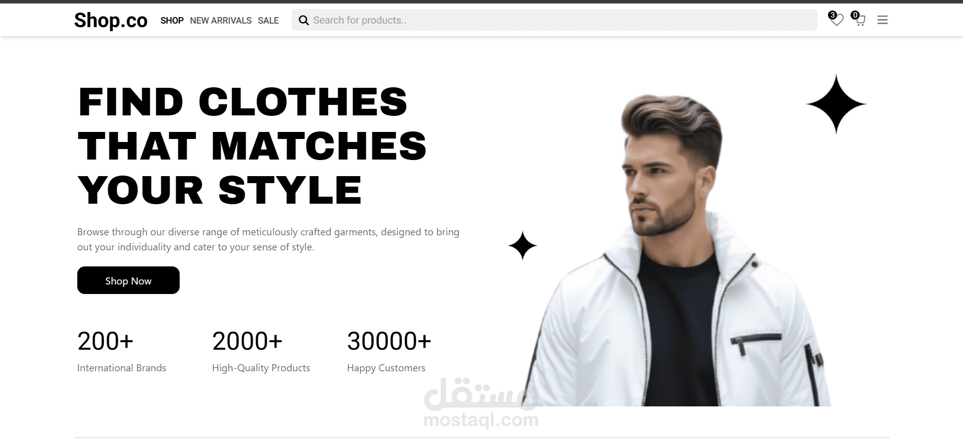 e-commerce app , متجر الكتروني لبيع الملابس