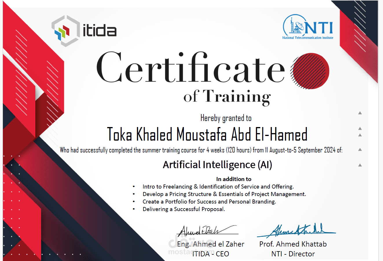 NIT AI  Training Certificate