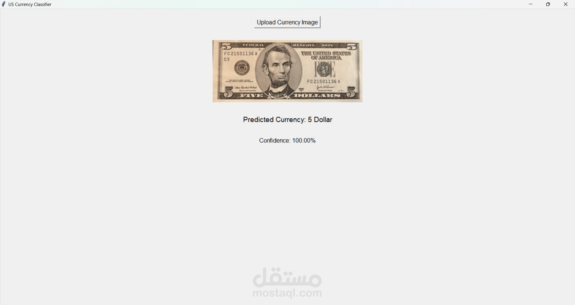 Currency classification Detection
