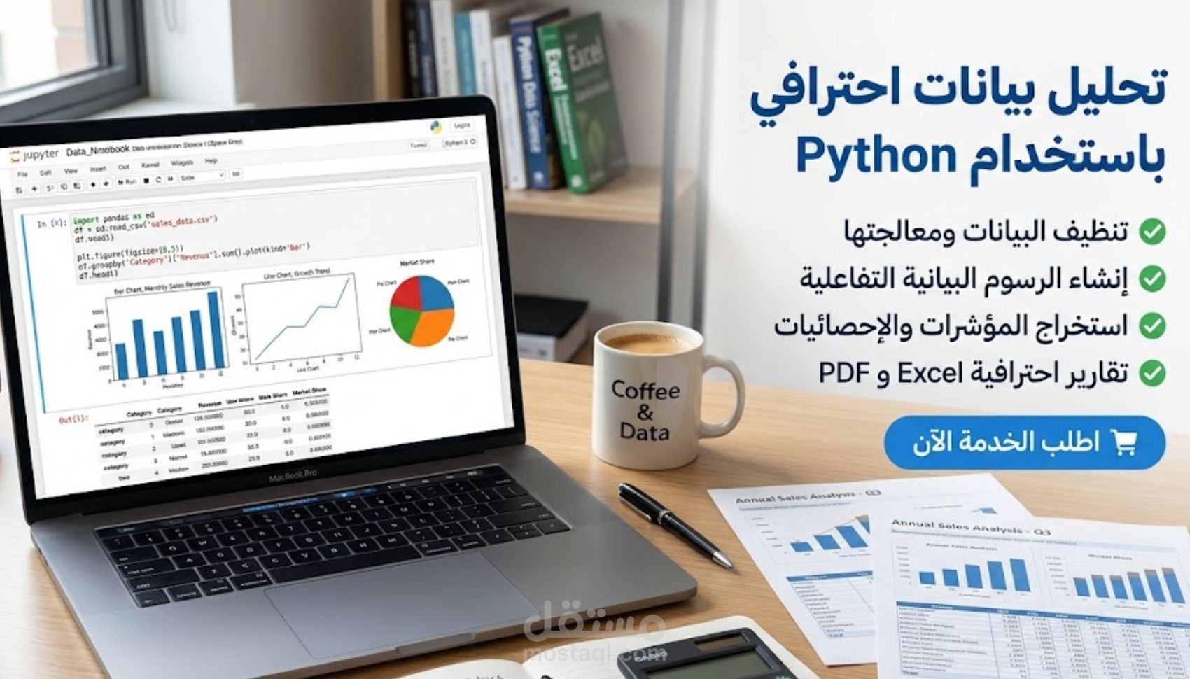 تنظيف وتحليل البيانات وإنشاء رسوم بيانية باستخدام Python