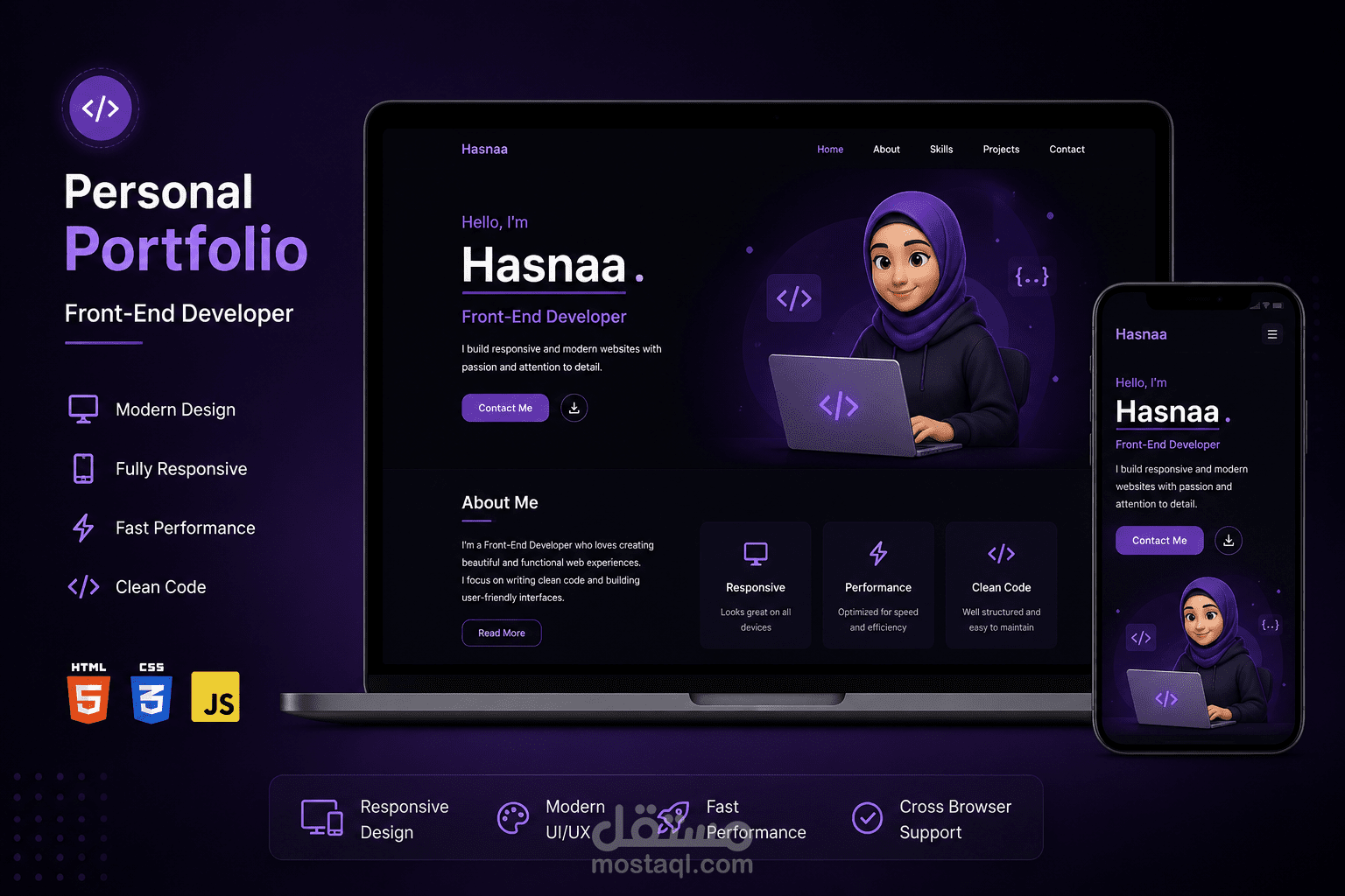 Responsive Front-End Portfolio Website