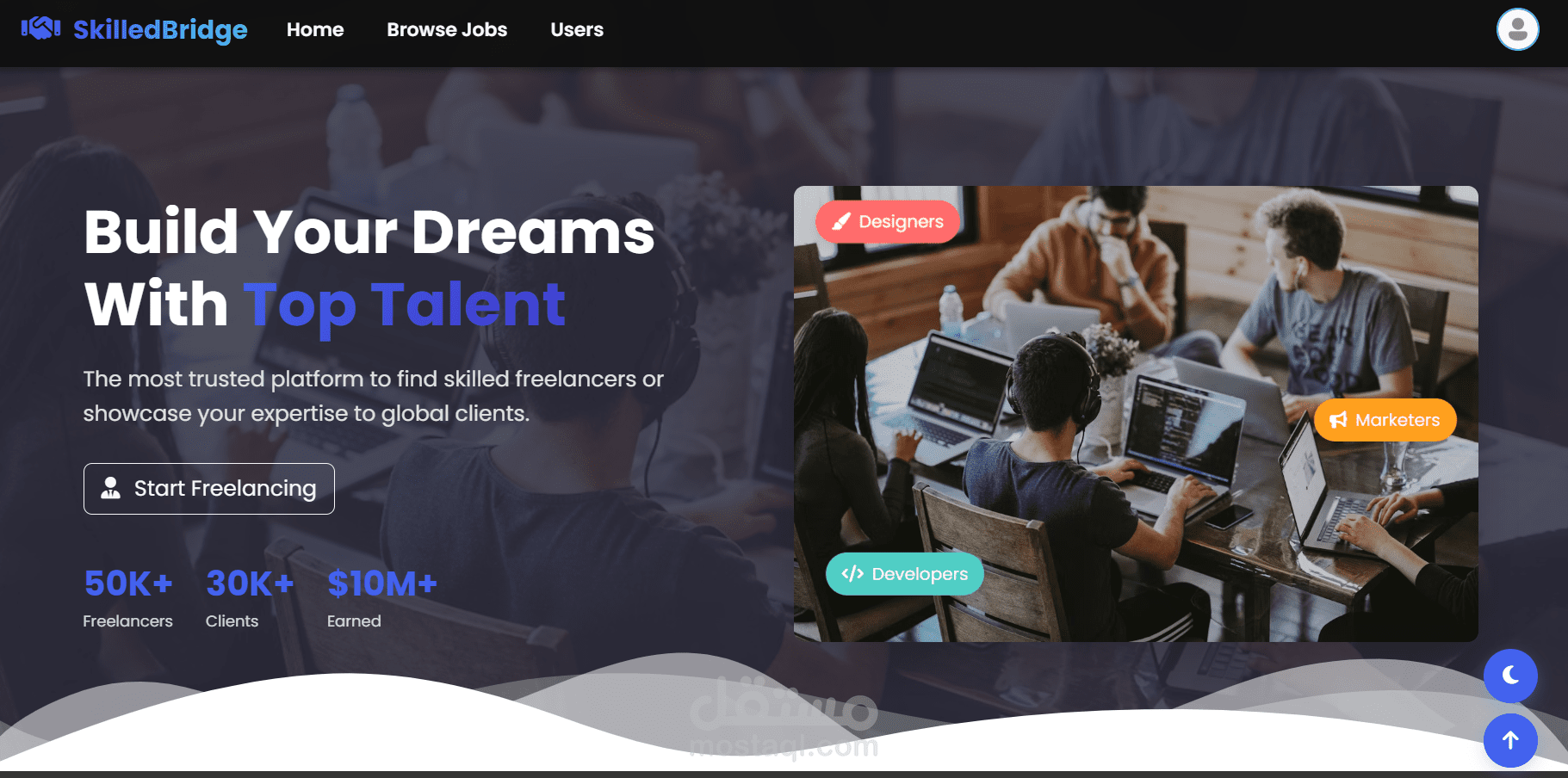 SkilledBridge – منصة للعمل الحر (React.js)