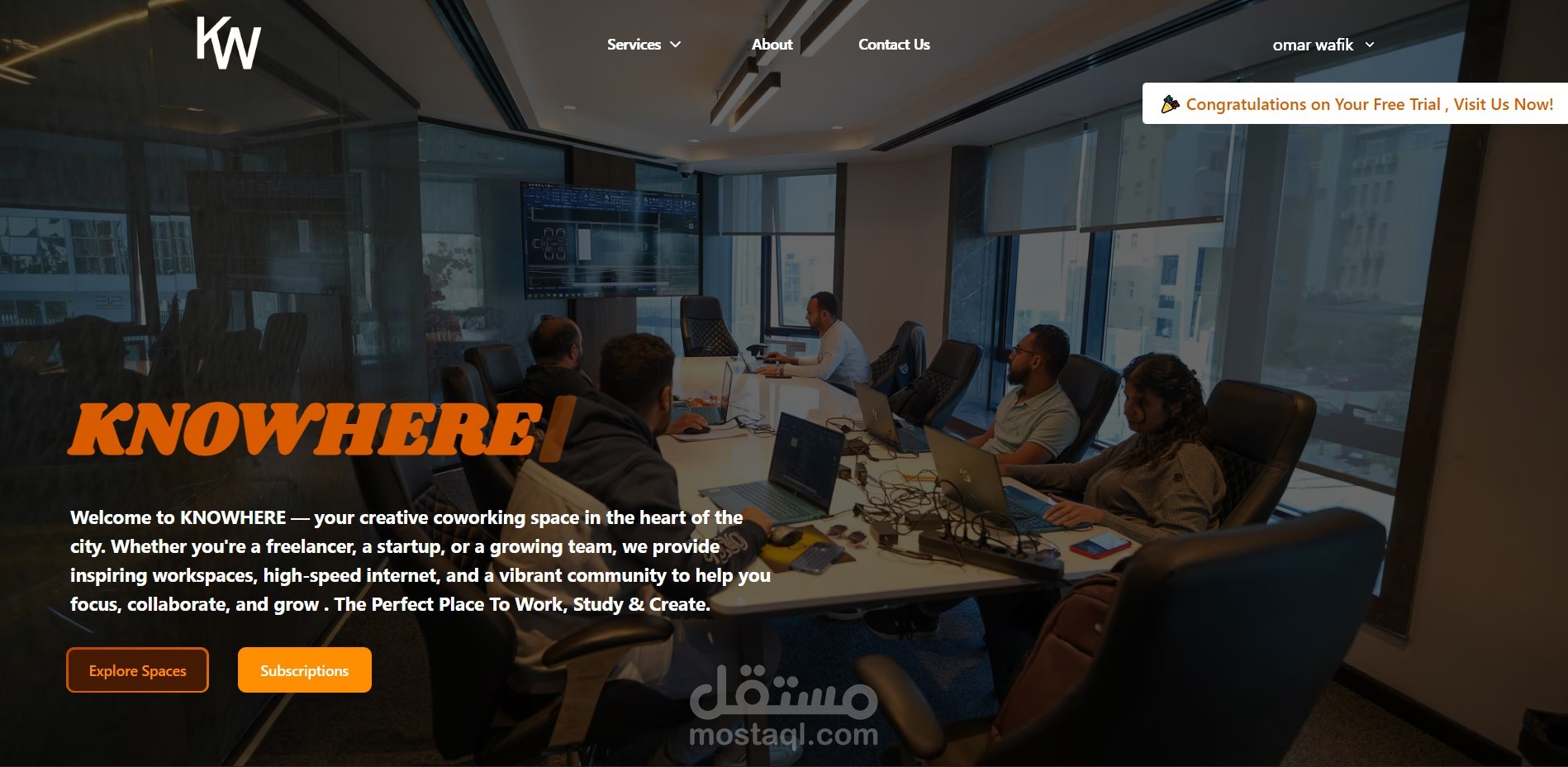 Knowhere Co-Working Space Web Application