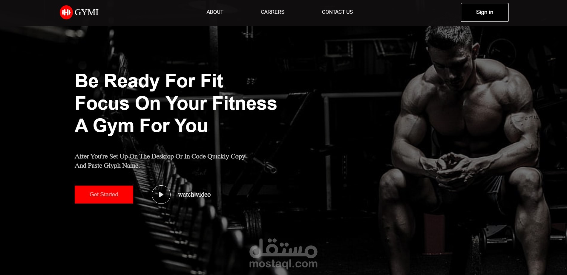 landing page for gym
