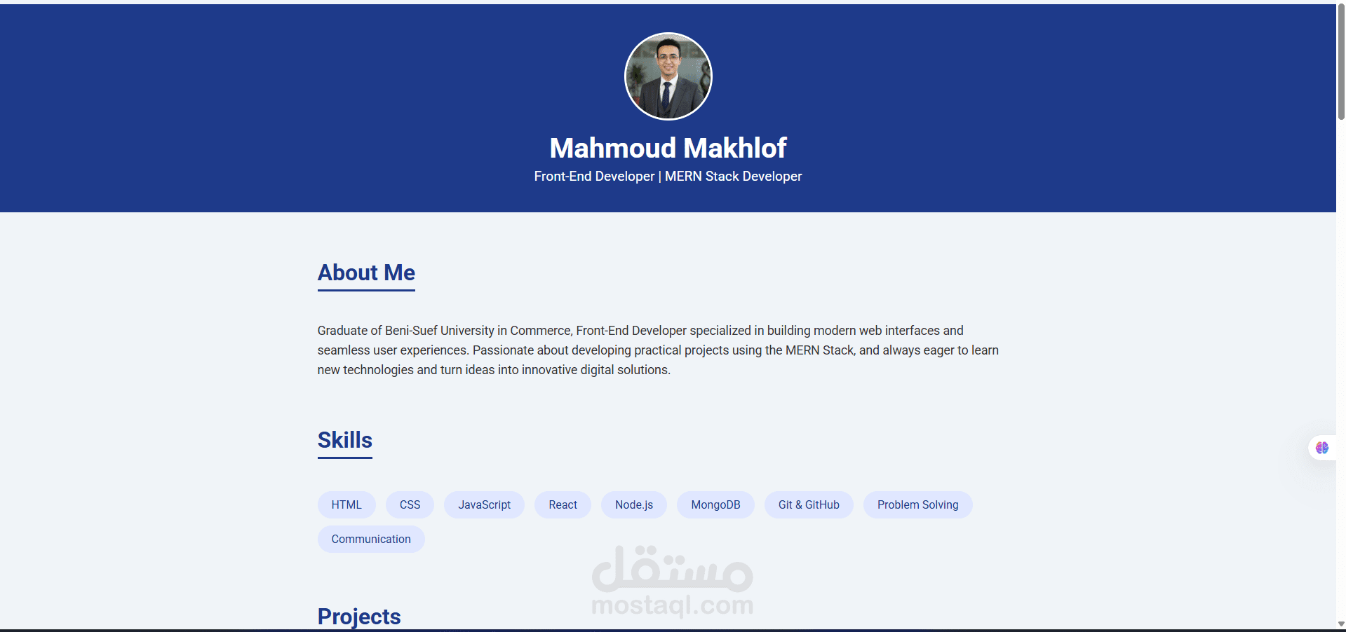 Front-End Developer | MERN Stack Projects & Responsive Web Design