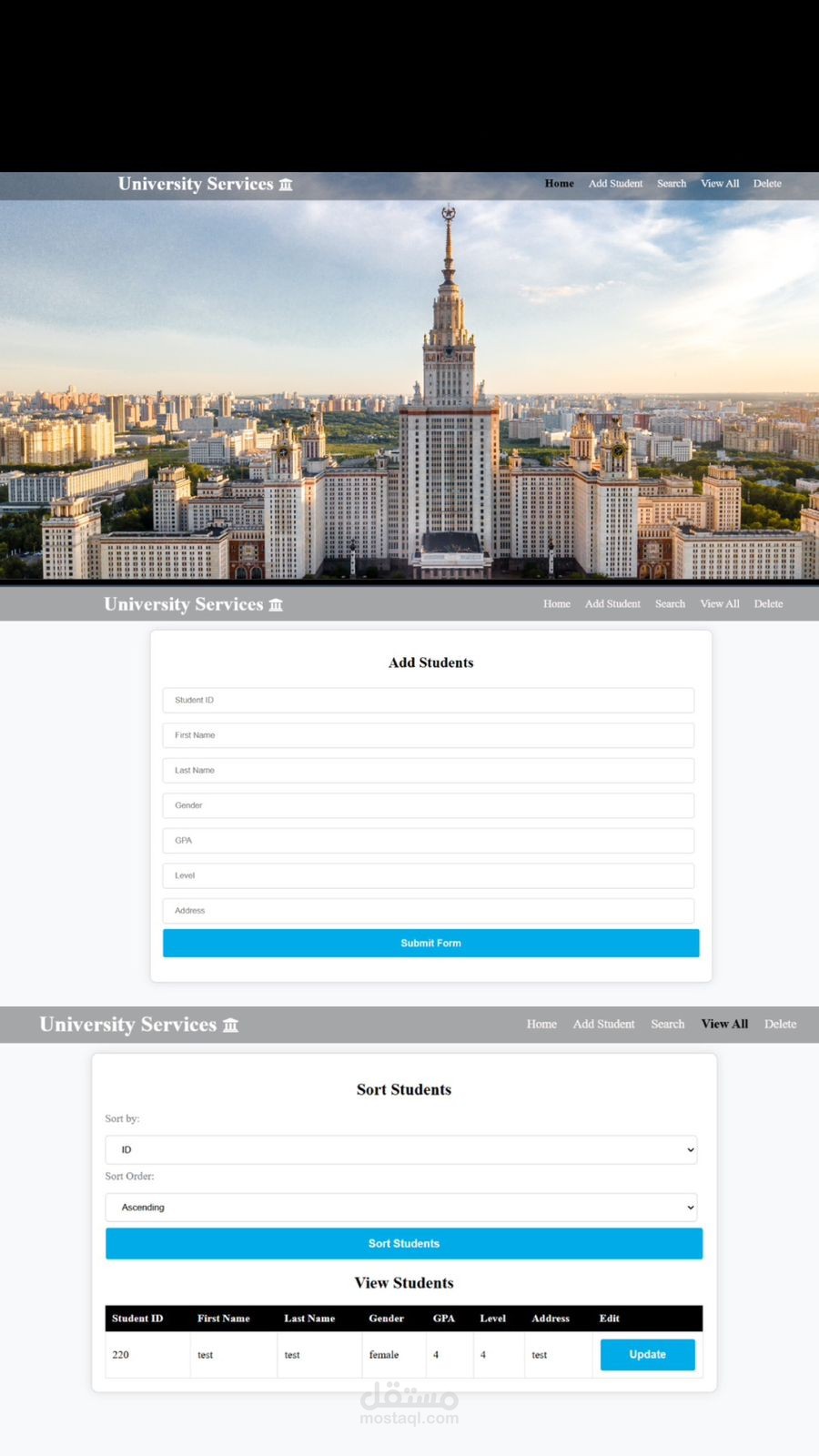University website