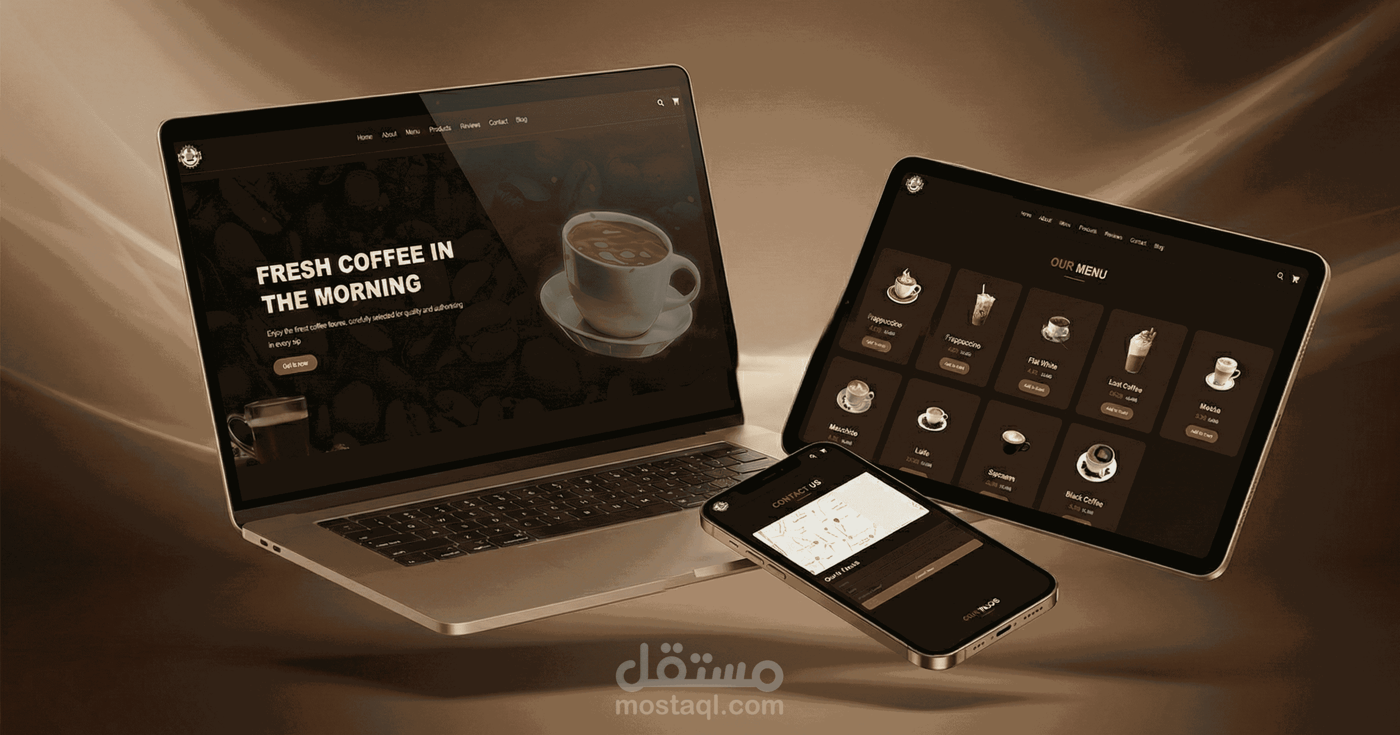 موقع كوفي متجاوب لعرض المنتجات