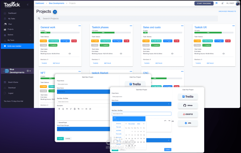 Taskick.net – منصة إدارة المشاريع والمهام | مدير مشروع تقني