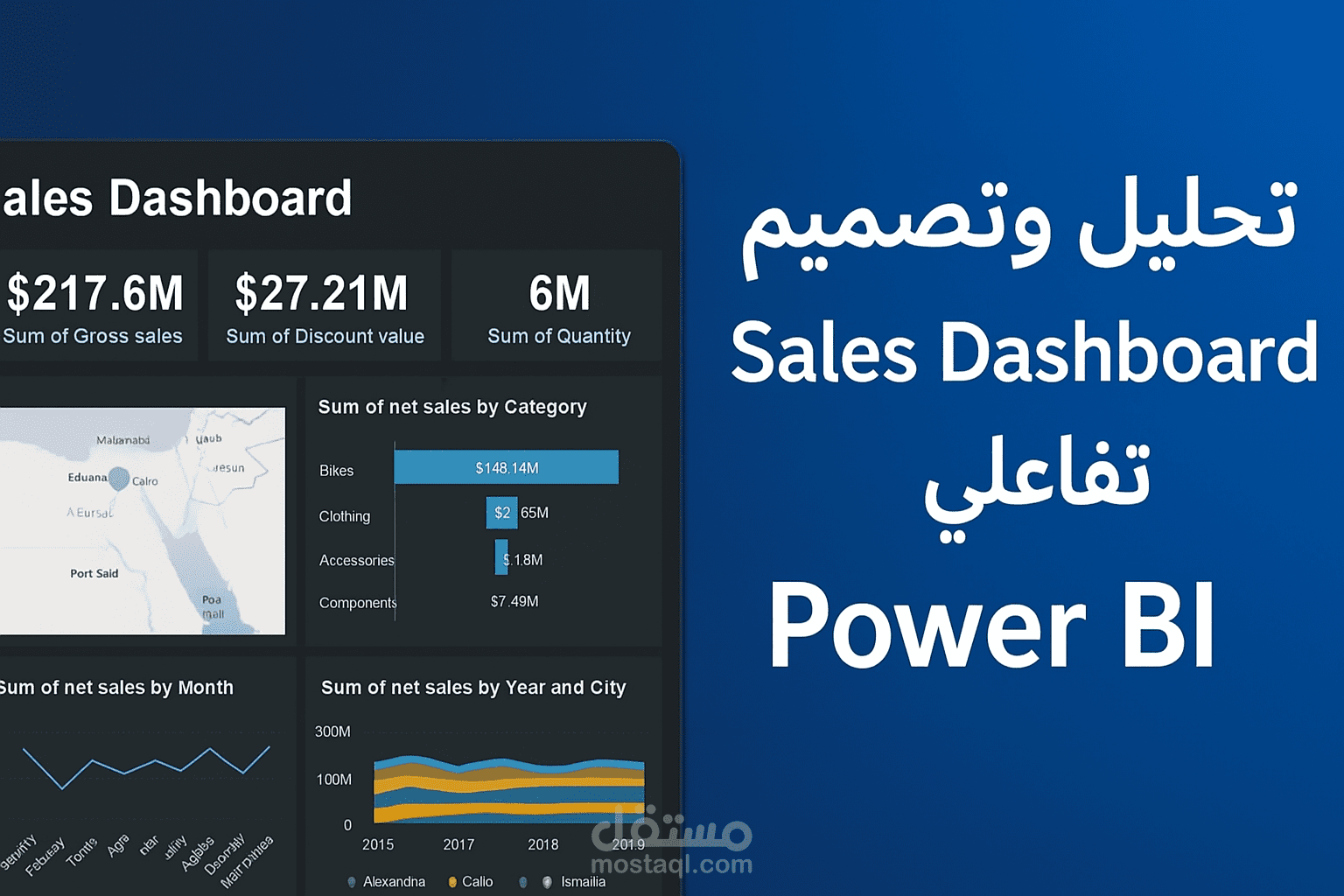 "تحليل وتصميم Sales Dashboard تفاعلي باستخدام Power BI | Interactive Sales Dashboard