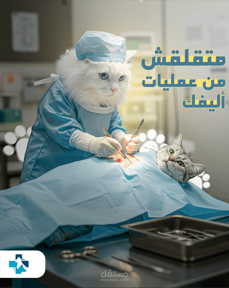 تصميم إعلان سوشيال ميديا لعيادة بيطرية