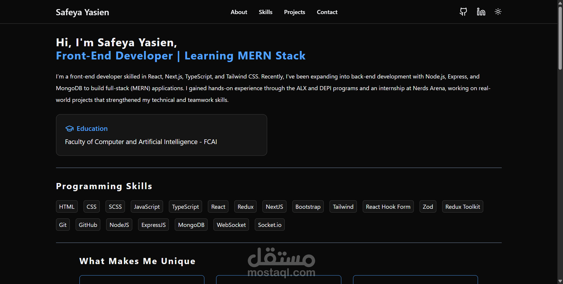 Modern Professional Portfolio (Next.js & Tailwind CSS)