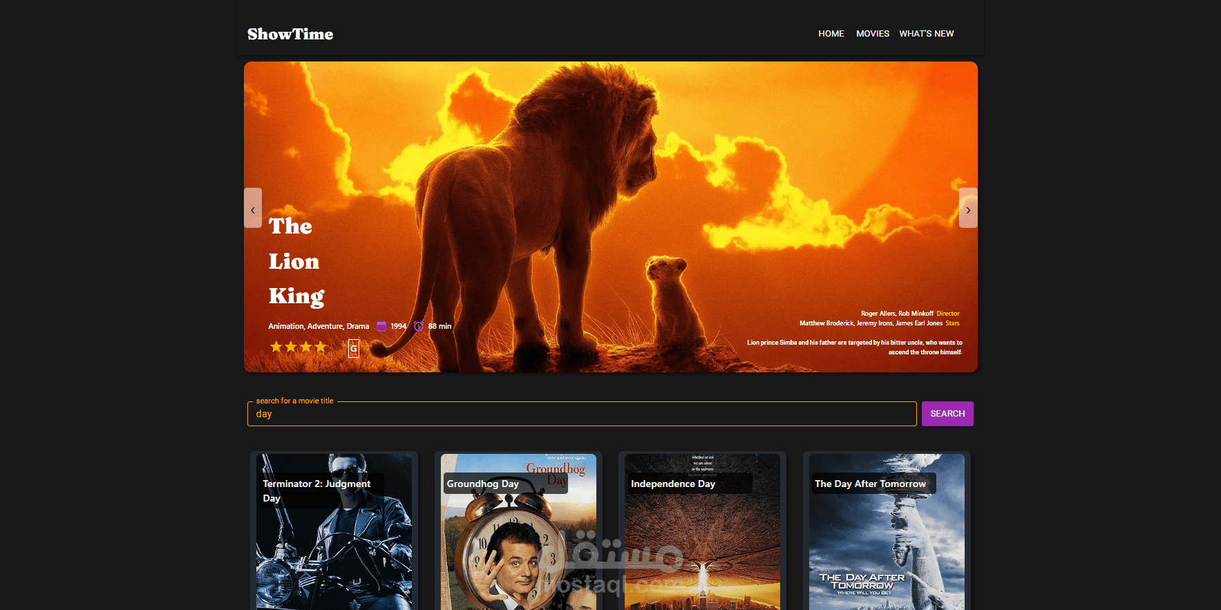 Showtime react app details