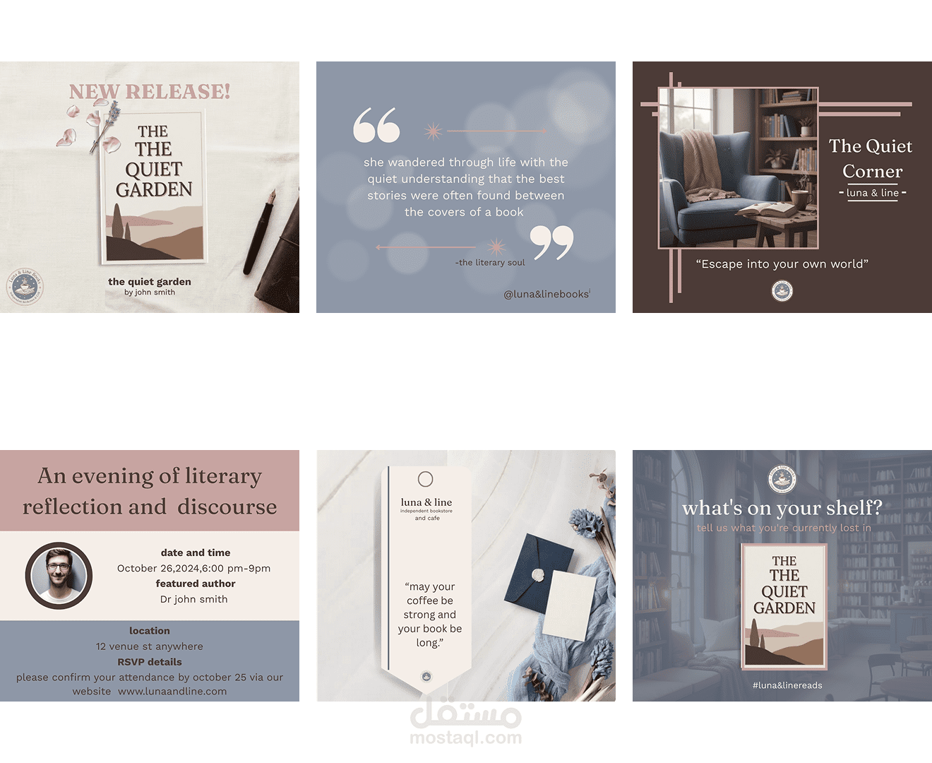 social media posts design for a Minimal Visual Language style brand