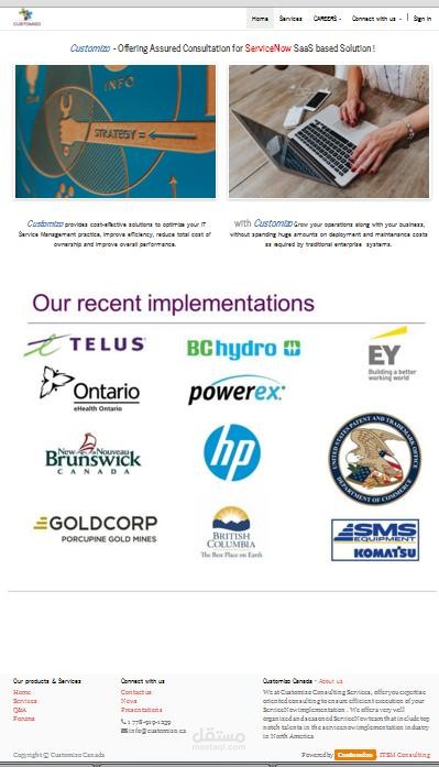 Crm & website for Canadian company