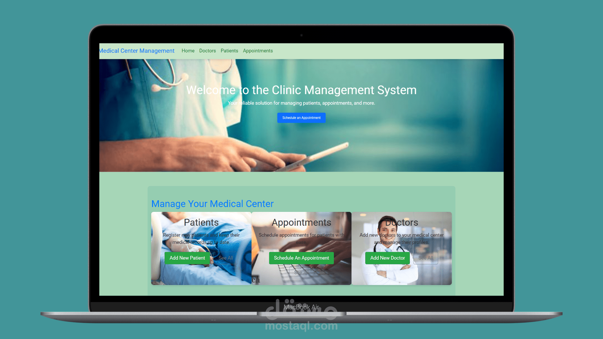 موقع إدارة مركز طبي Medical  Center Management System
