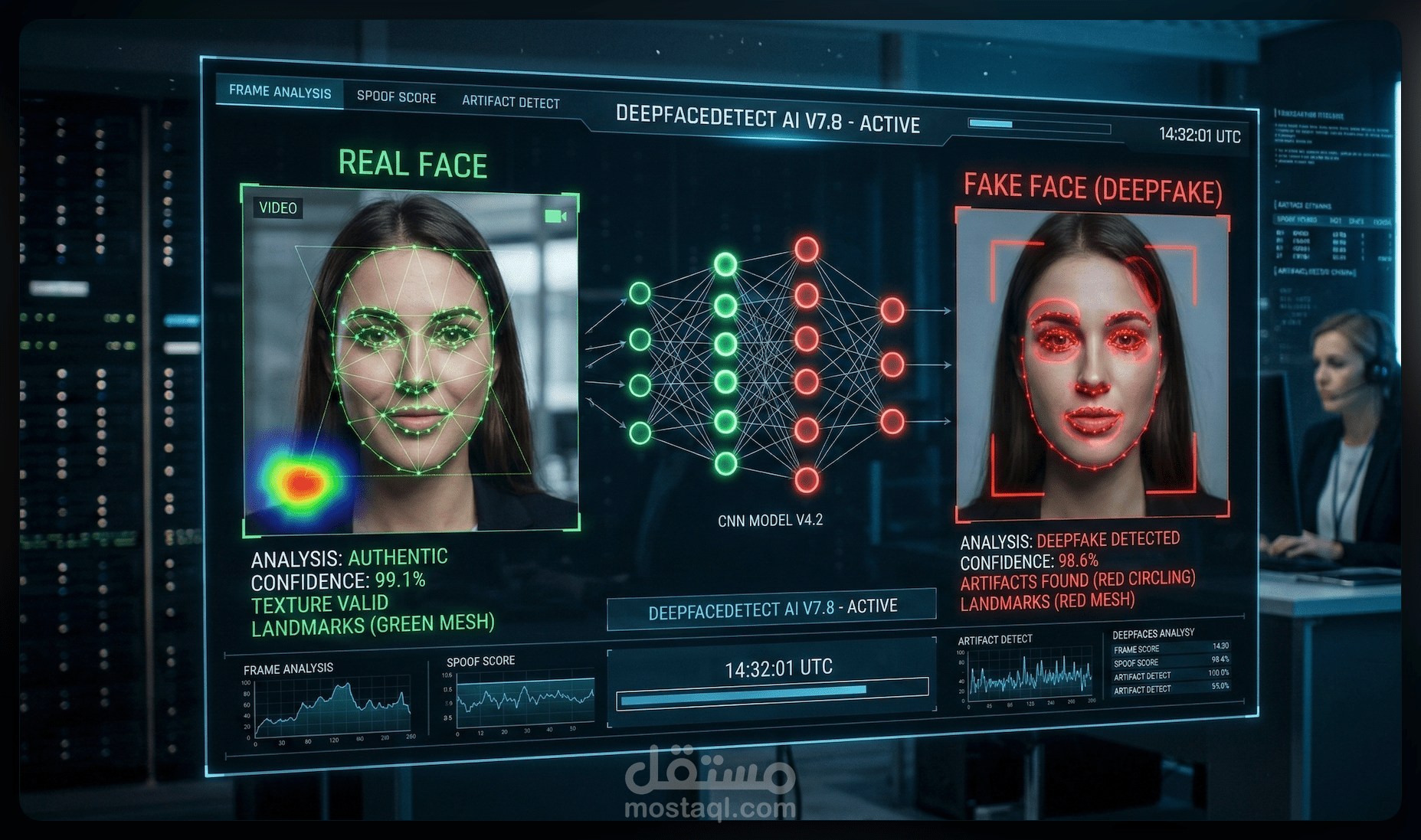 نظام كشف الفيديوهات المزيفة (DeepFake Detection) باستخدام التعلم العميق وتحليل الوجوه