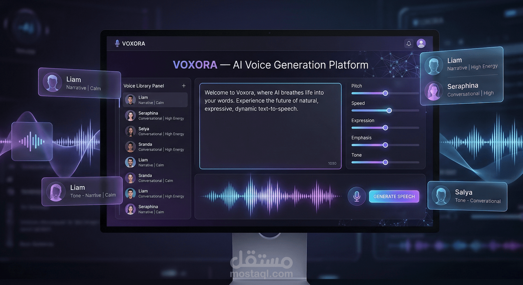 منصة ذكاء اصطناعي لتحويل النص إلى صوت واستنساخ الأصوات (AI Voice Generation Platform)