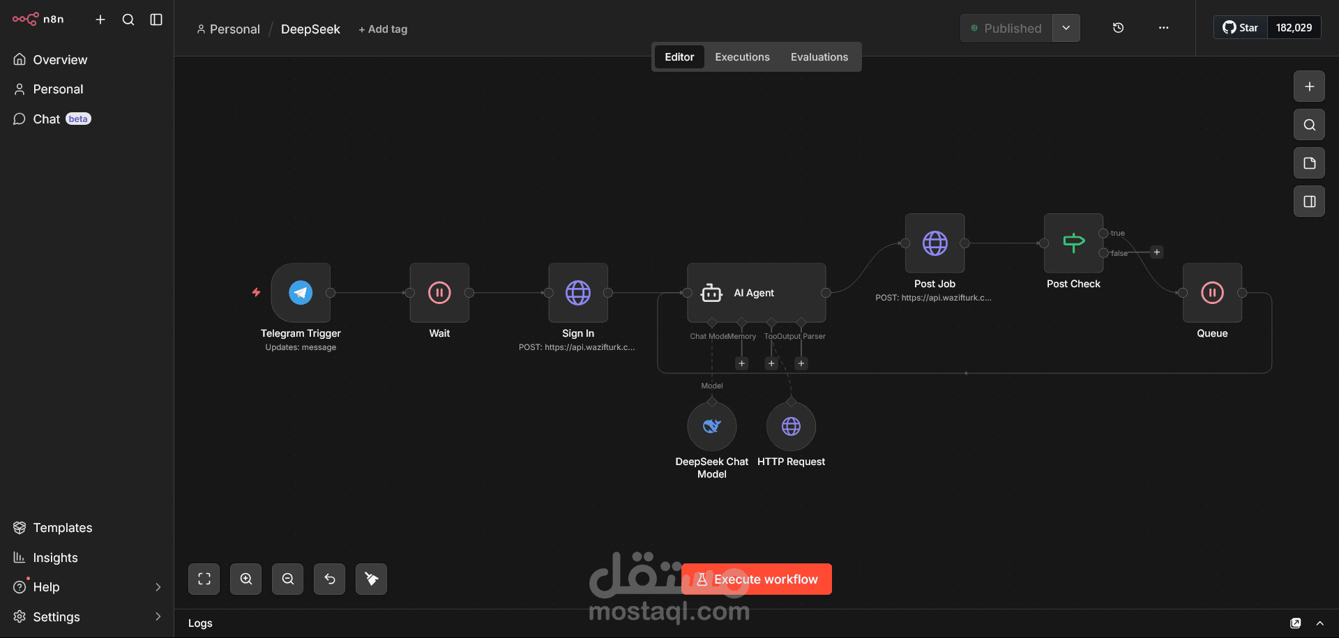 إعداد وتشغيل خادم n8n لأتمتة المهام التجارية