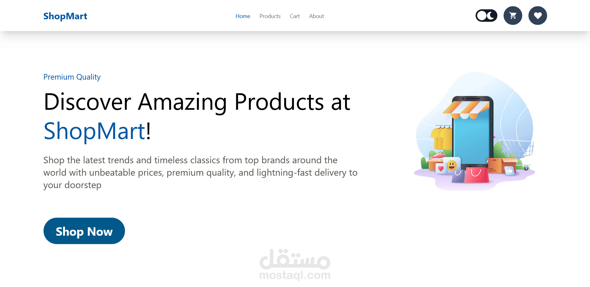 ShopMart – واجهة متجر إلكتروني بـ Next.js و TypeScript