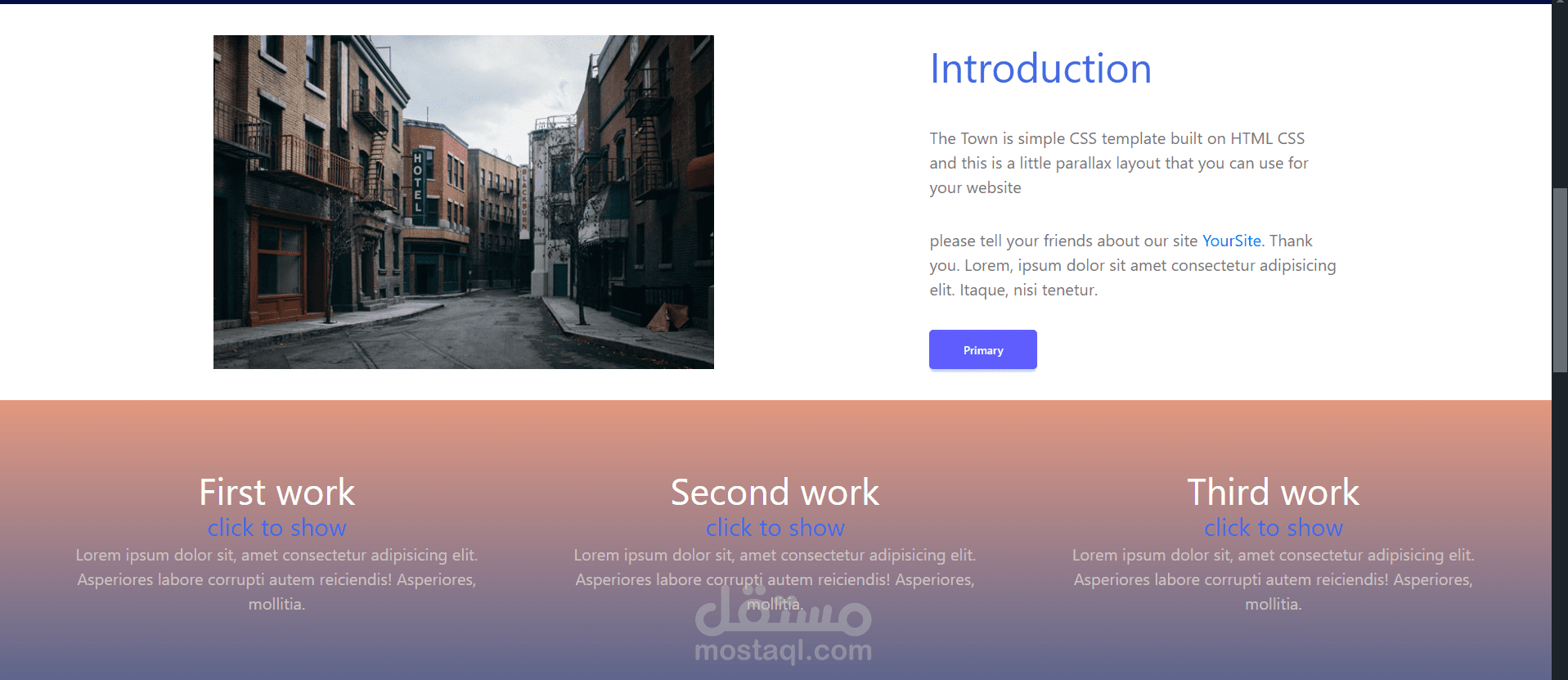 sample of landing page
