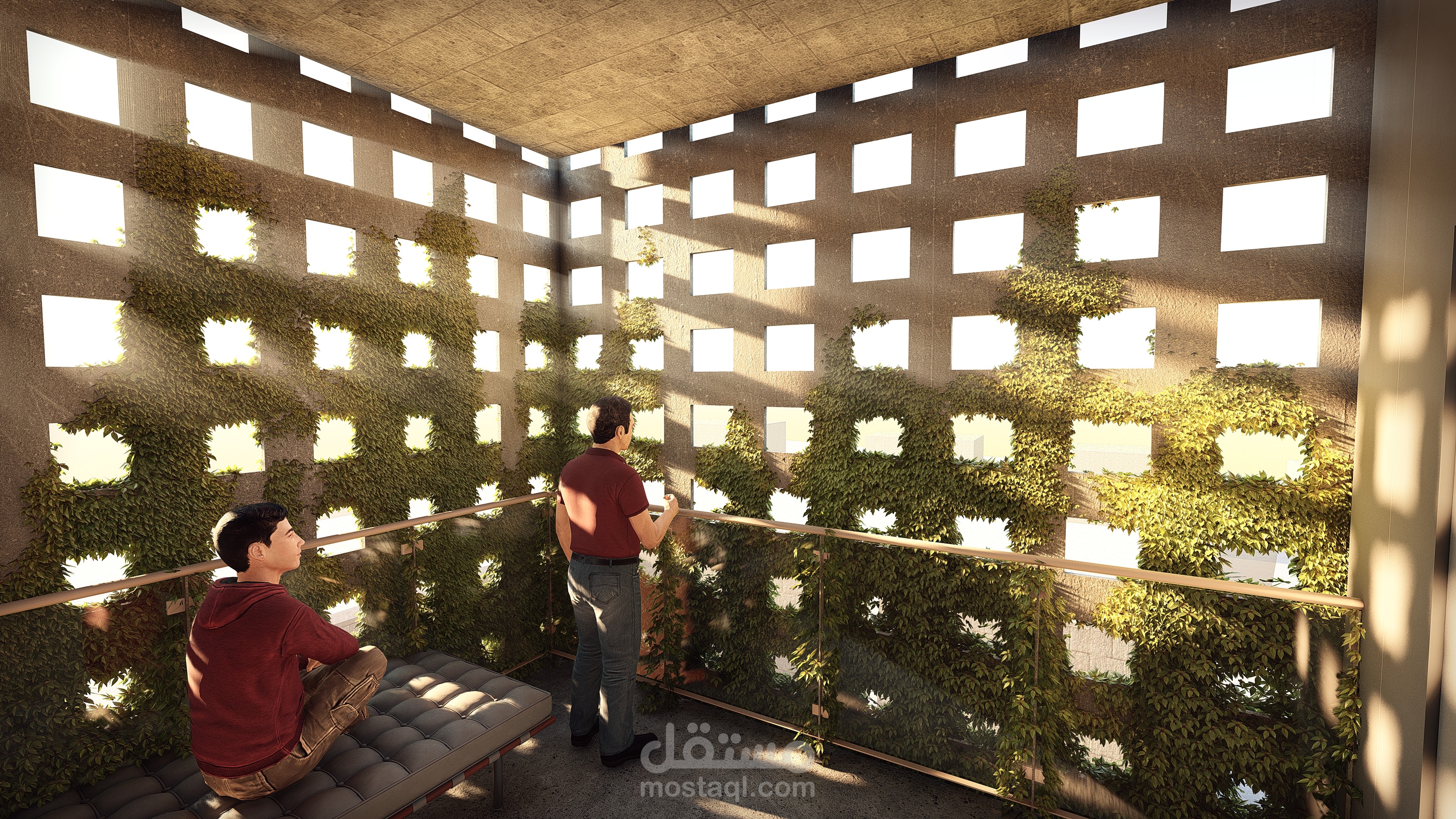 (3d shot ( modeling + Rendering + design  منظور معماري