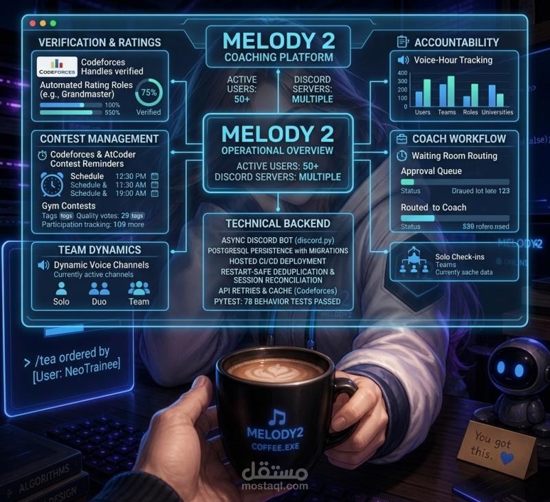 Melody 2 - Discord Bot for Programming Communities | بوت إدارة مجتمعات البرمجة