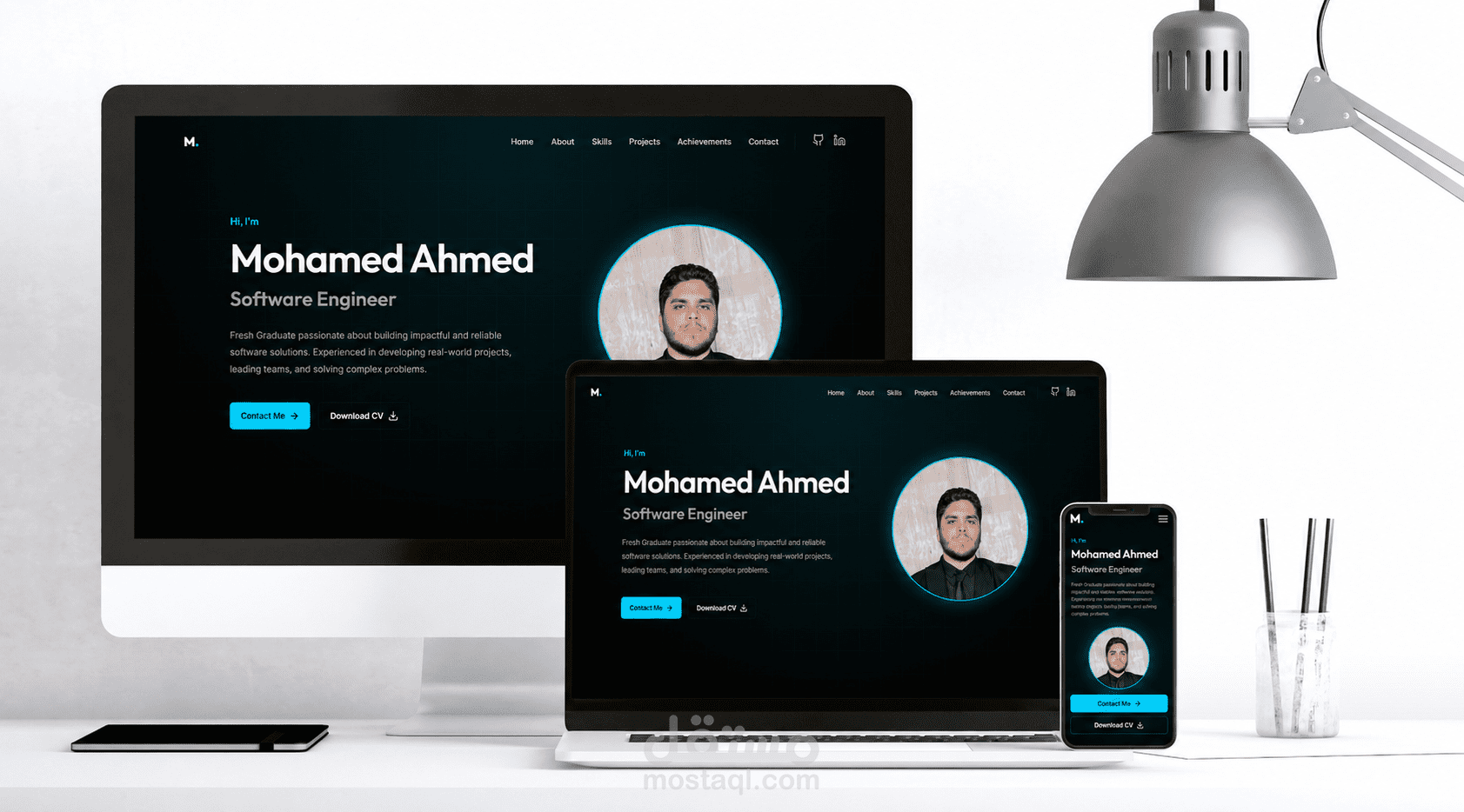 تصميم وإنشاء بورتفوليو شخصي احترافي مع استضافة للعرض عبر الإنترنت
