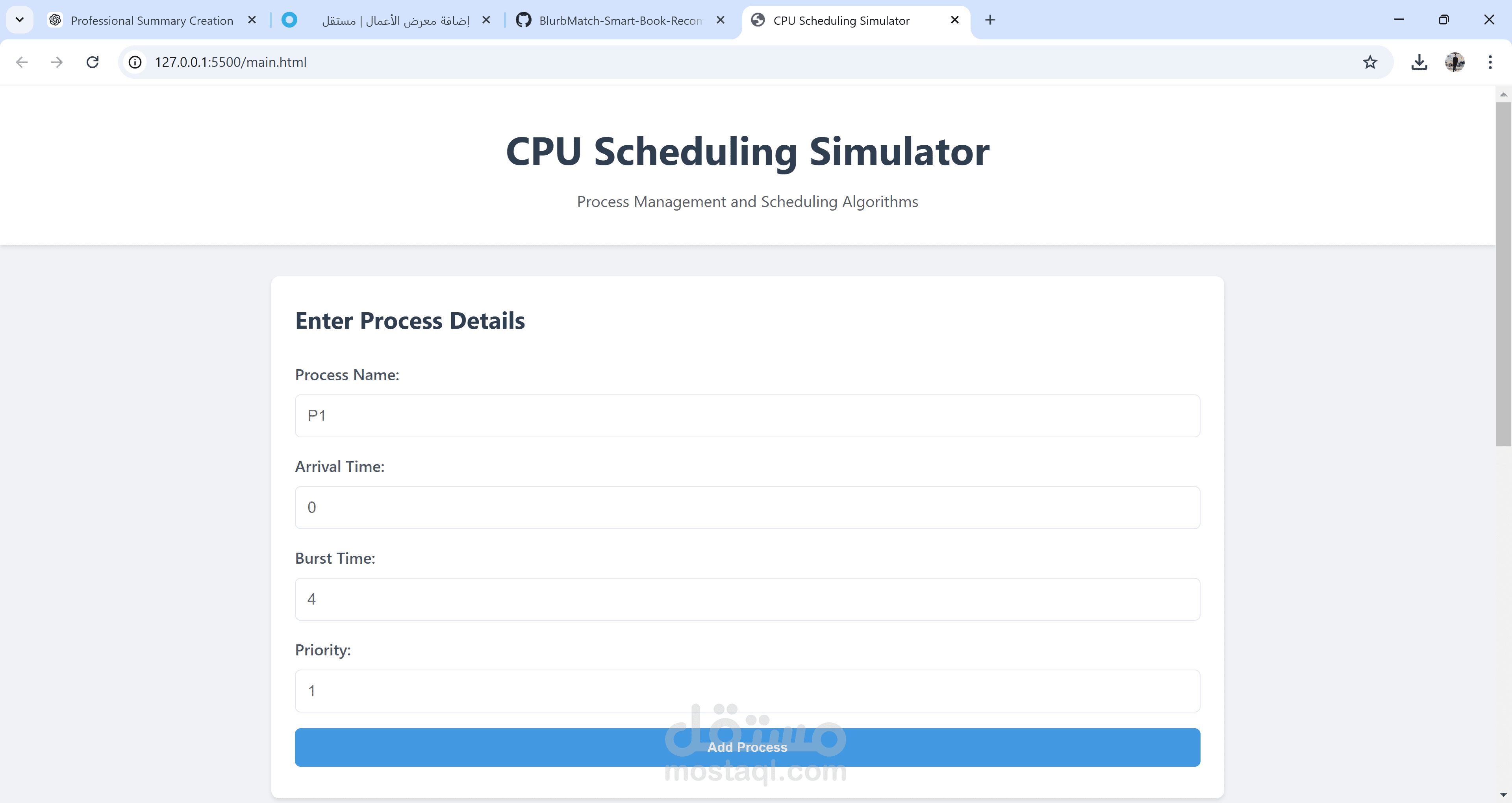 Process Management Simulator