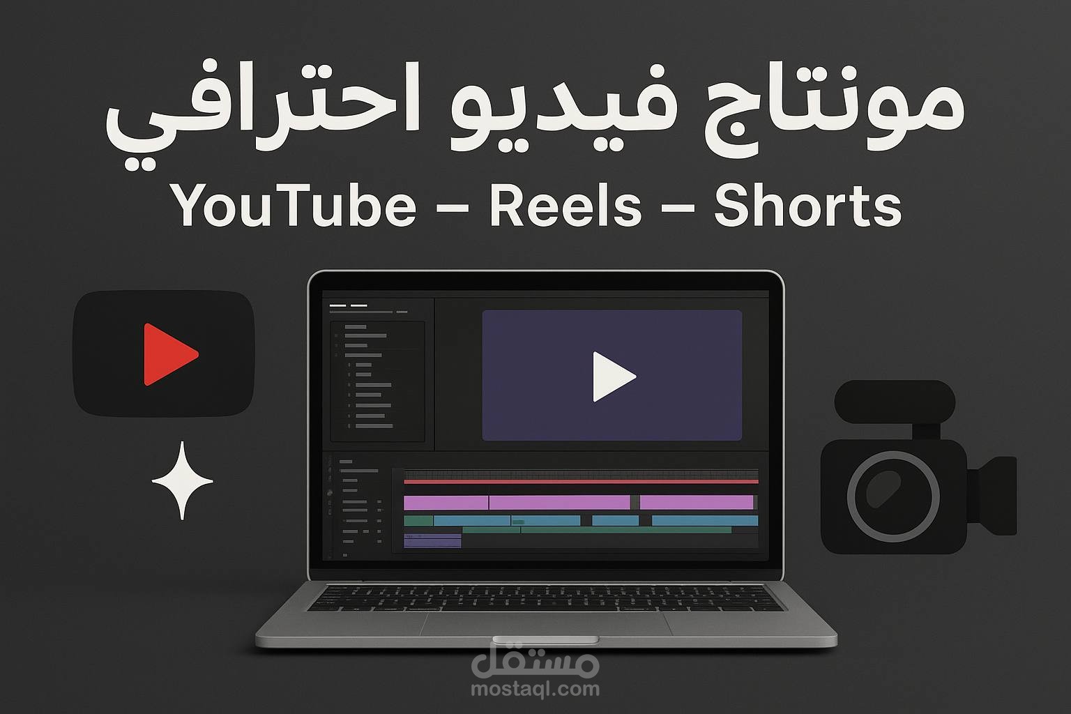 “مونتاج فيديو احترافي لليوتيوب والسوشيال ميديا"