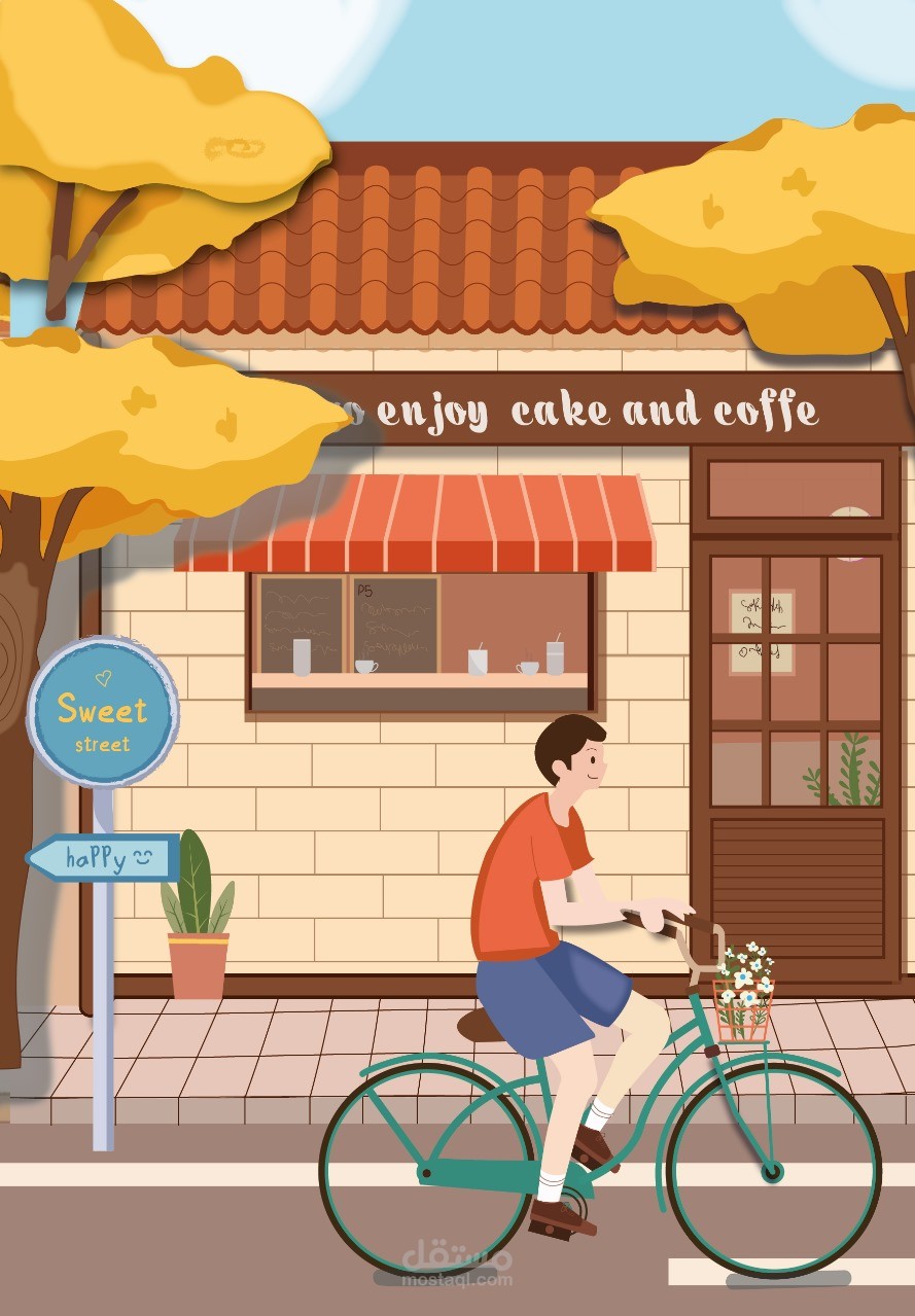 تصميم مشهد إبداعي بأسلوب Illustration