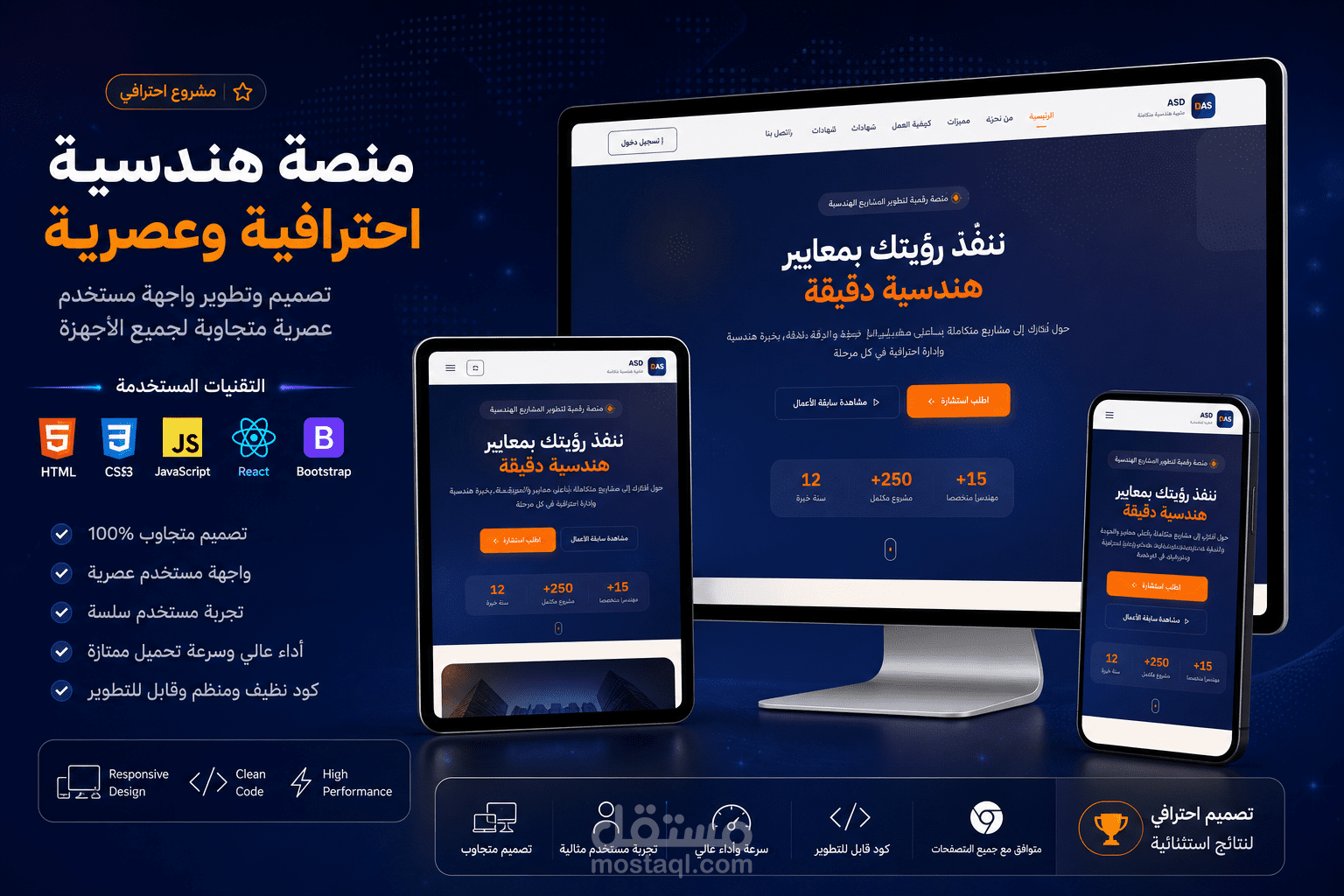 تطوير موقع شركة ASD Construction | شركة متخصصة في المشاريع الإنشائية والهندسية