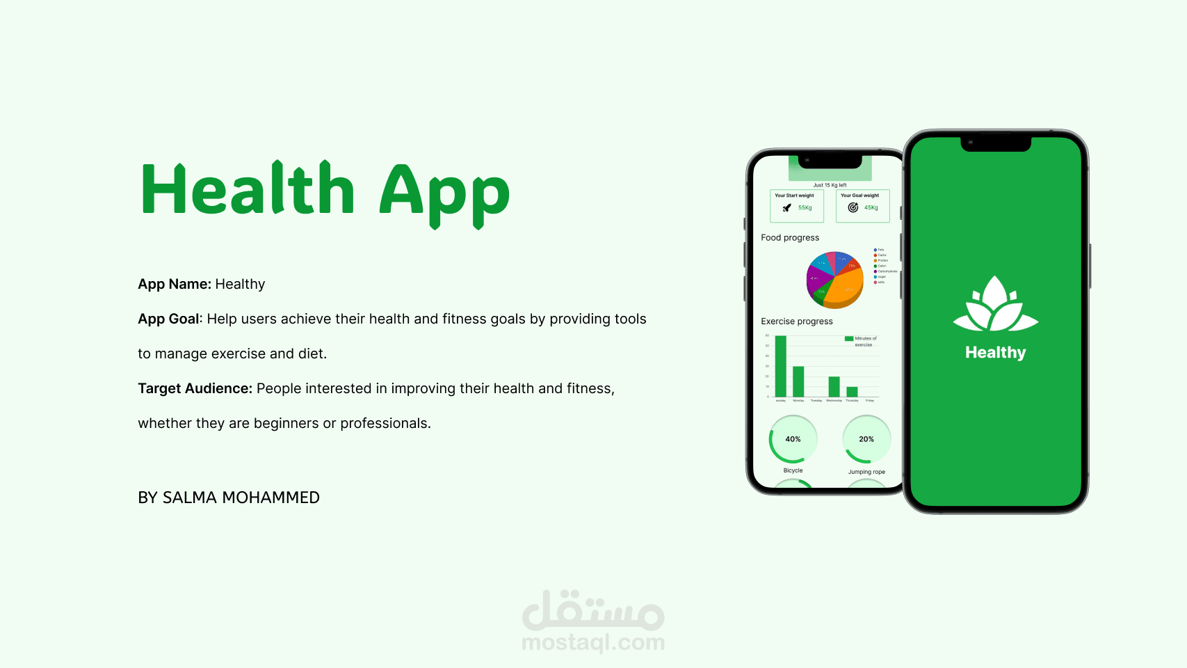 تصميم واجهة مستخدم لتطبيق هاتف عن الصحه