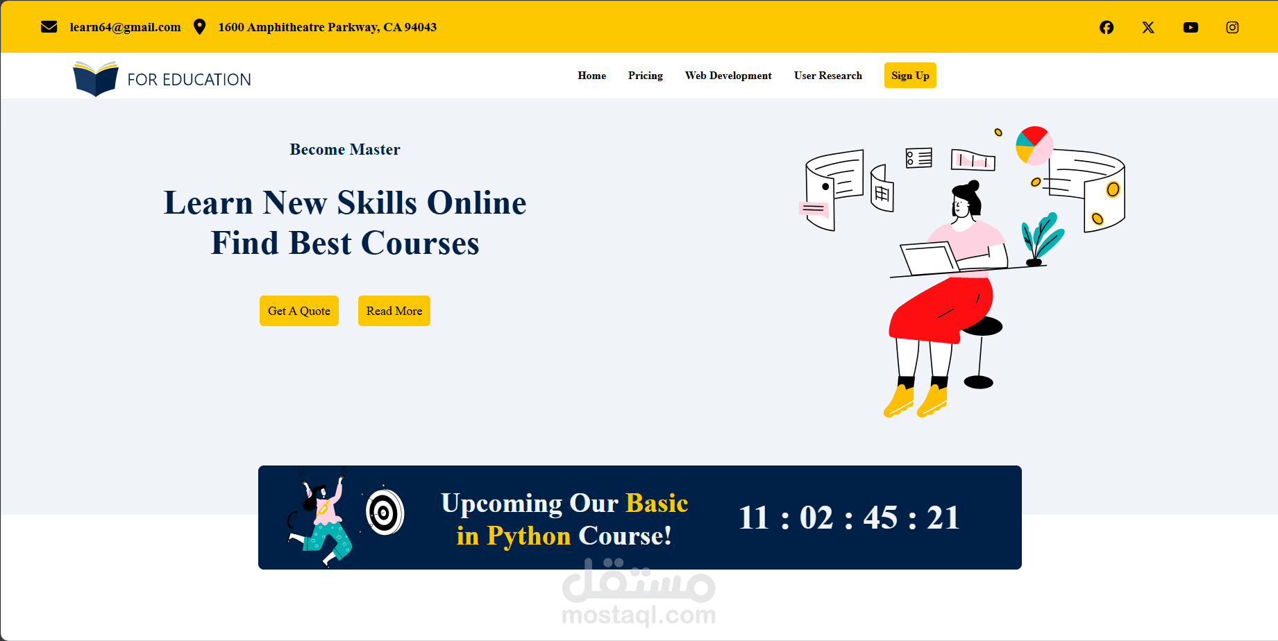 تطوير موقع باستخدام الCSS و الHTML