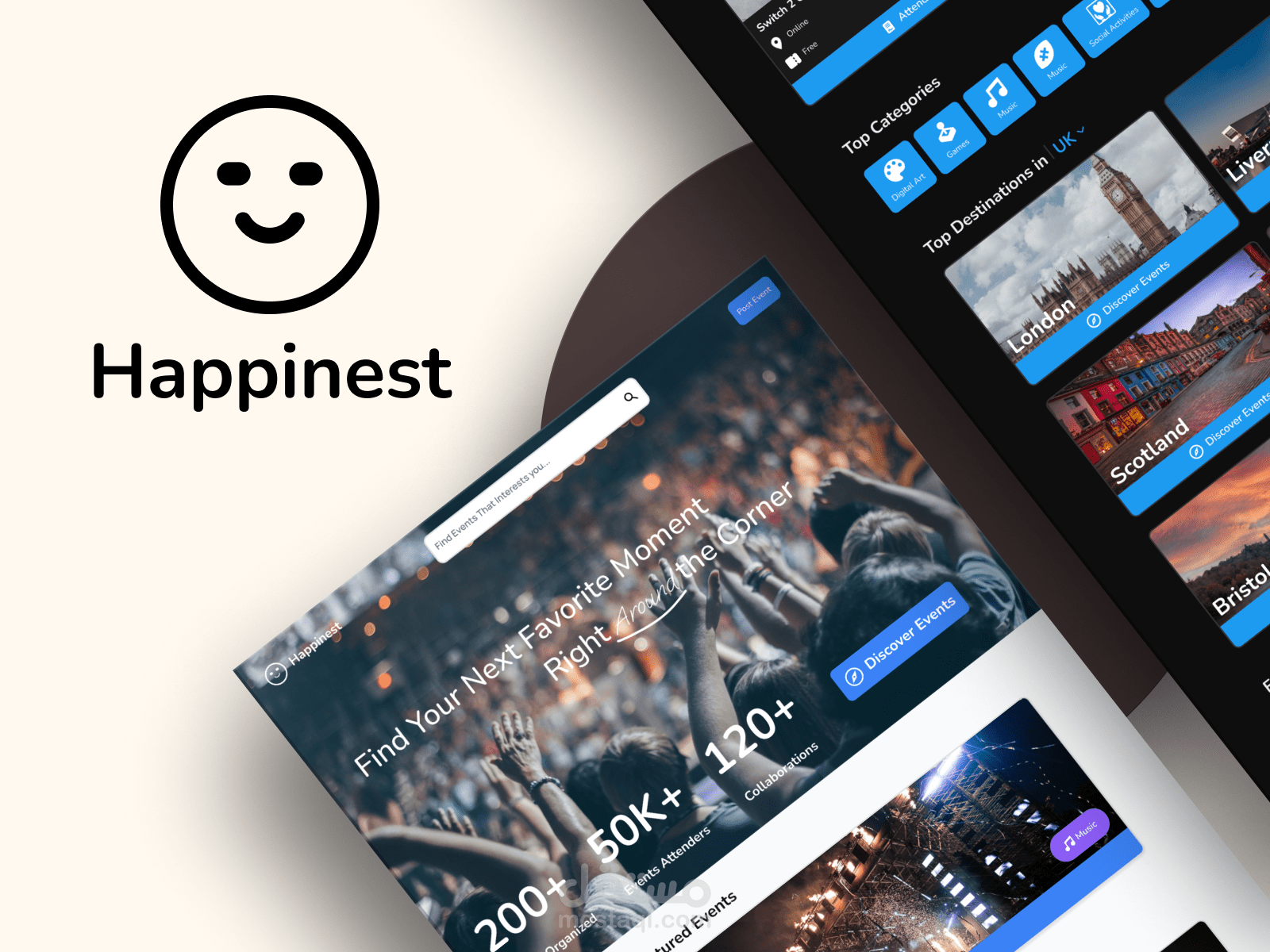 Happinest – تطبيق لاكتشاف الفعاليات المجتمعية