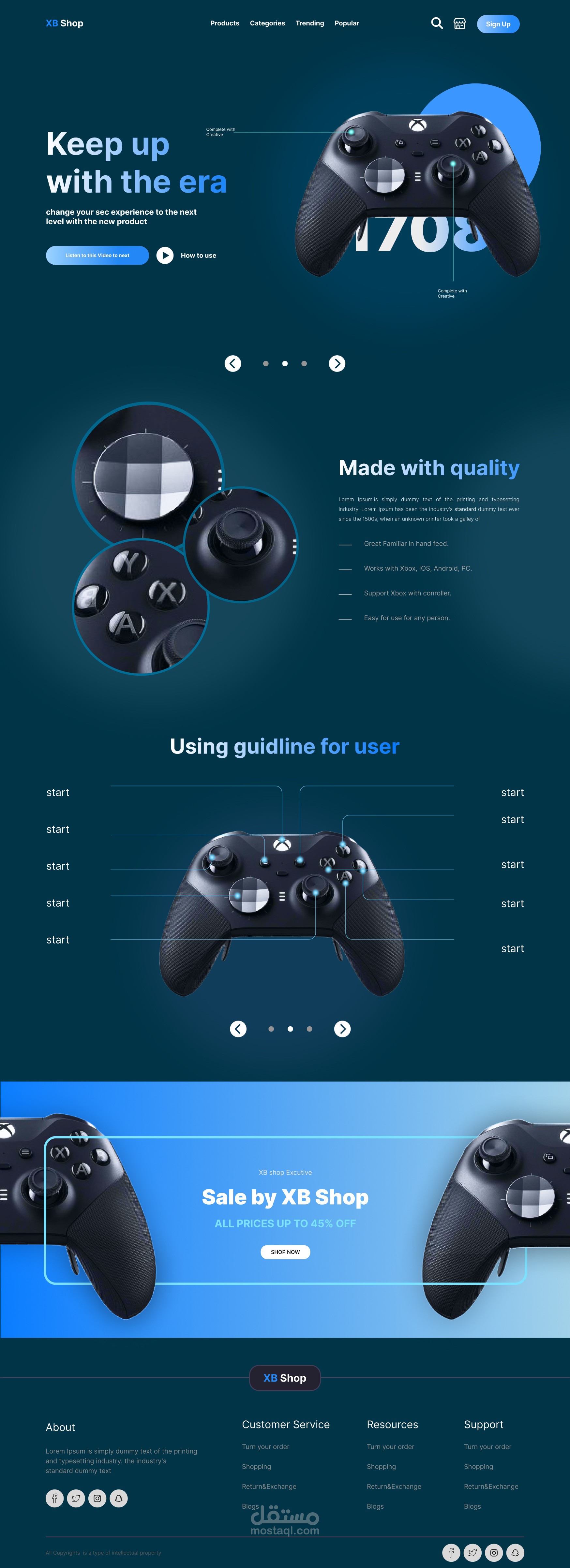 Xbox games website - تصميم موقع لشركة XBox