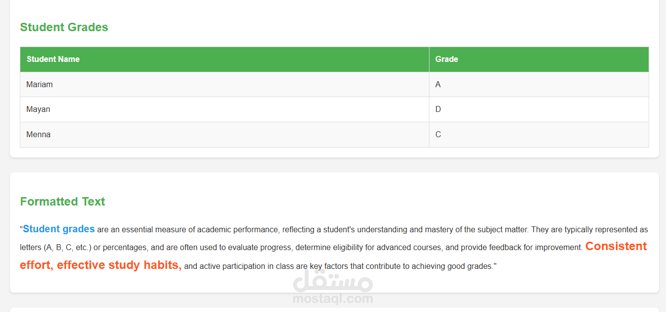 Student website