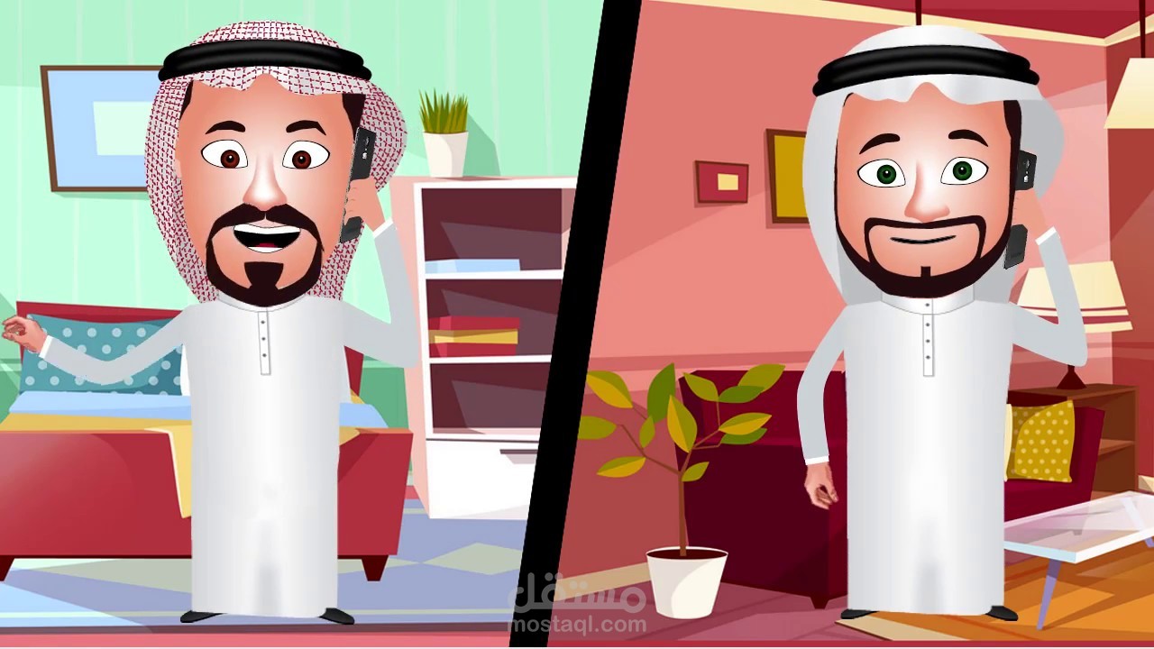 انيمشن كارتون لشخصية خليجية